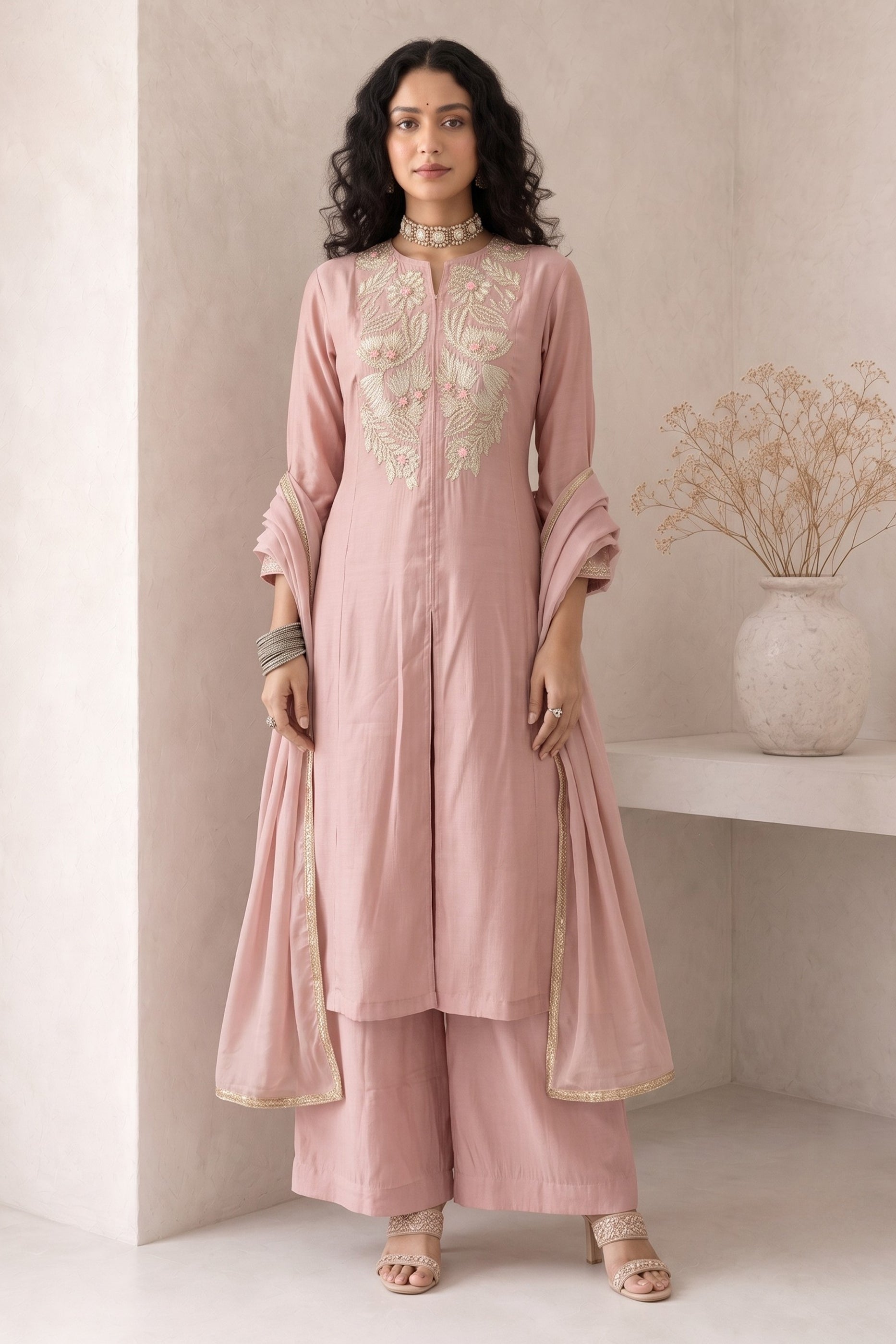 Pink Readymade Embroidered Palazzo Suit-SAR13047_1_SareeButa.com