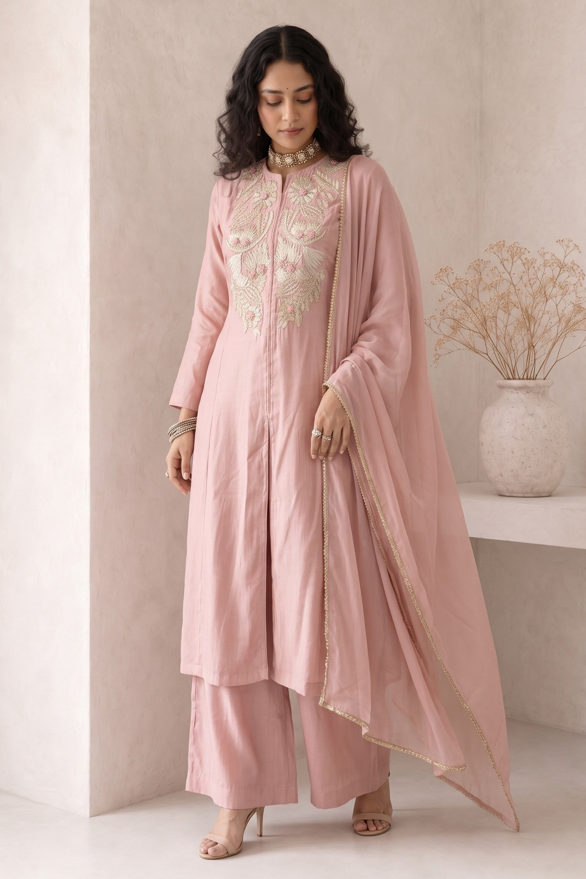 Pink Readymade Embroidered Palazzo Suit-SAR13047_3_SareeButa.com