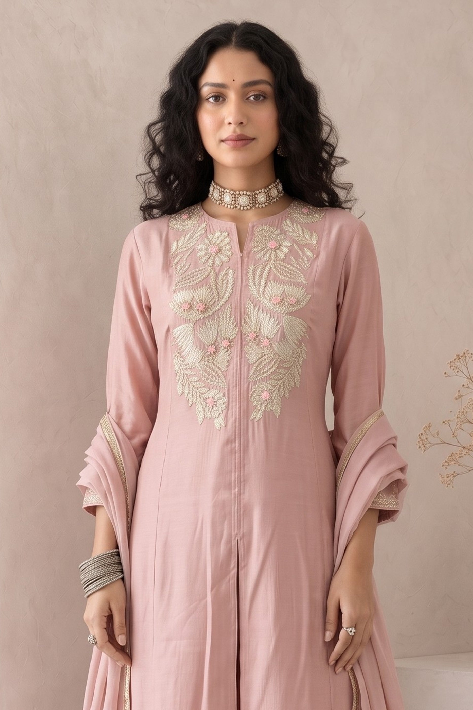Pink Readymade Embroidered Palazzo Suit-SAR13047_4_SareeButa.com
