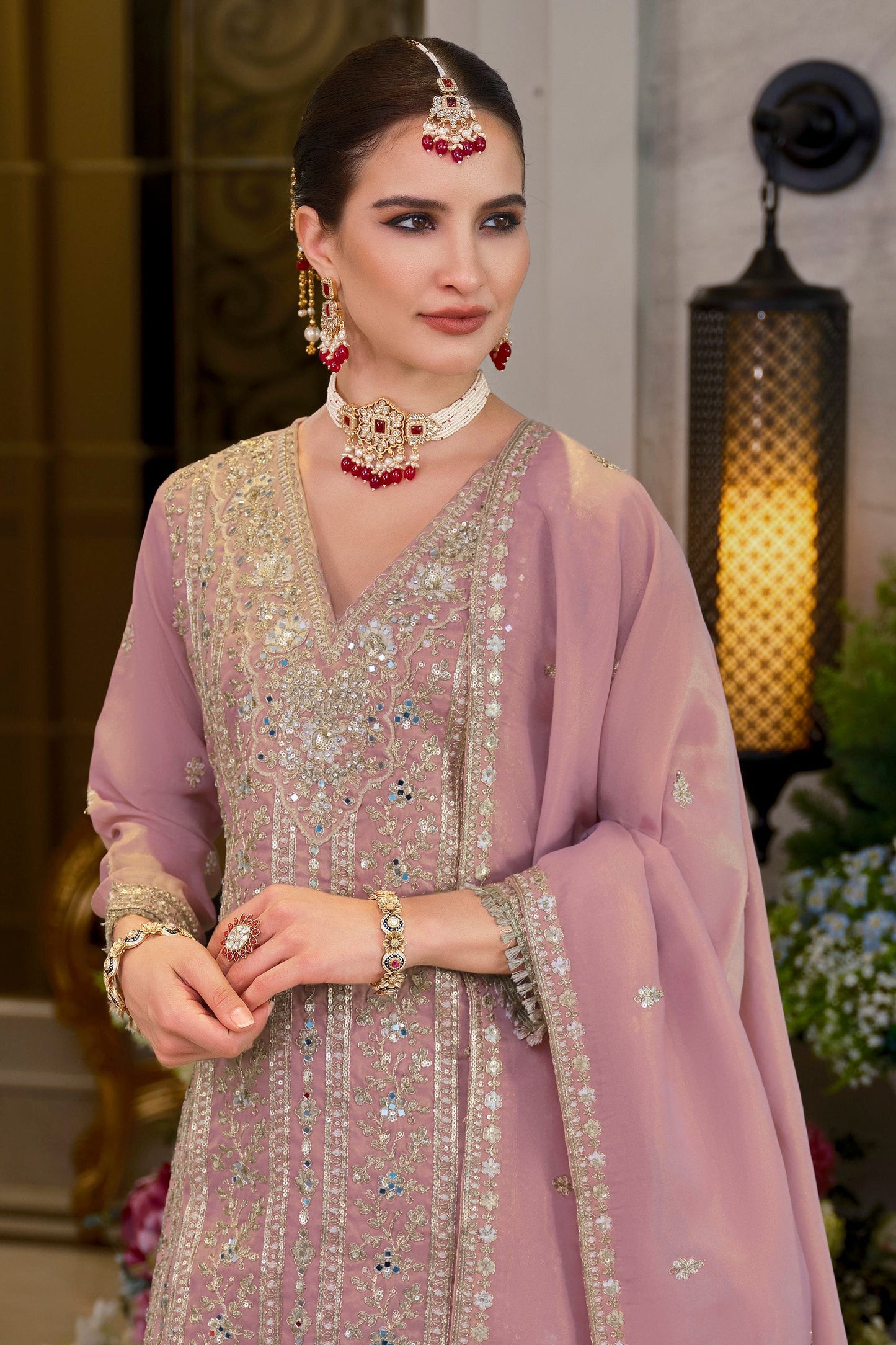 Pink Readymade Embroidered Shimmer Palazzo Suit-SAR11668_2_SareeButa.com