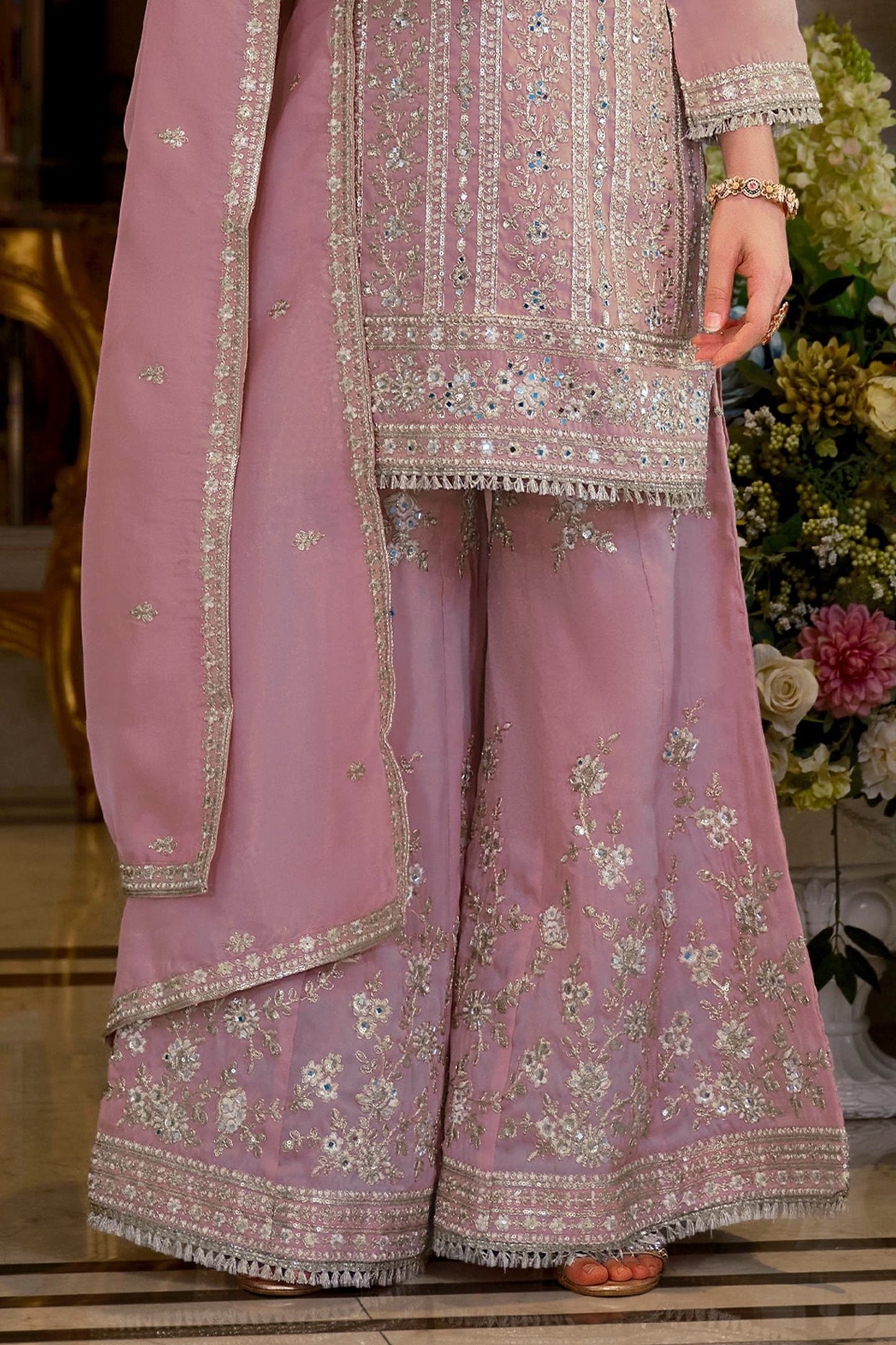 Pink Readymade Embroidered Shimmer Palazzo Suit-SAR11668_5_SareeButa.com