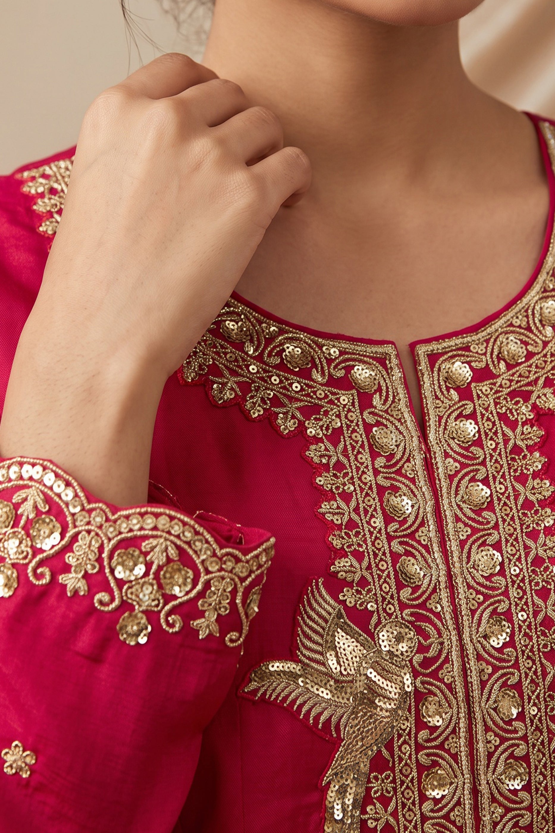 Pink Readymade Embroidered Silk Anarkali Suit-SAR13093_3_SareeButa.com