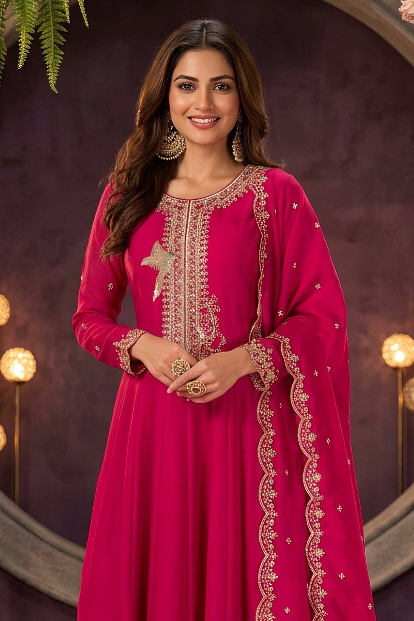 Pink Readymade Embroidered Silk Anarkali Suit-SAR13093_6_SareeButa.com