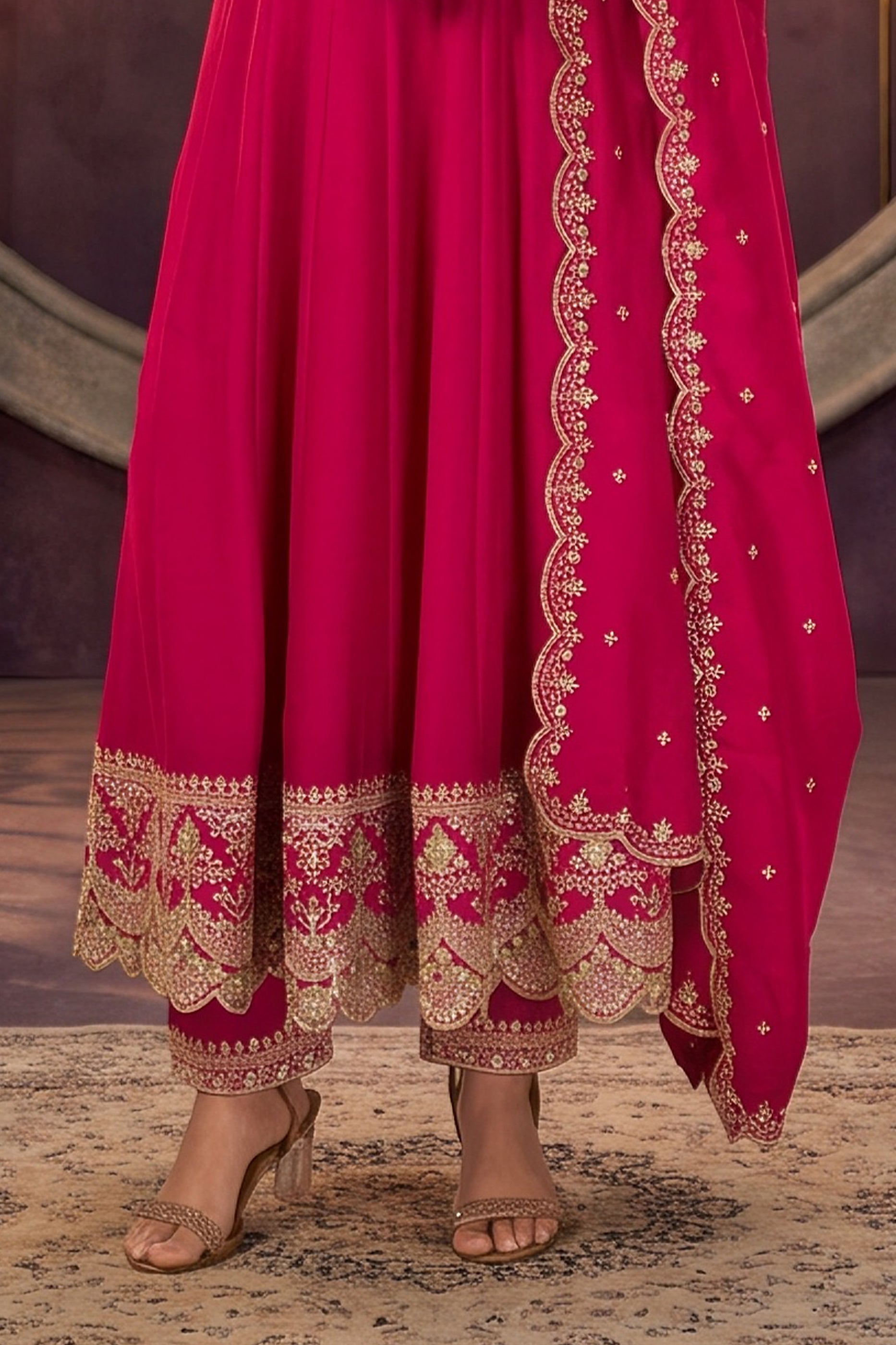 Pink Readymade Embroidered Silk Anarkali Suit-SAR13093_7_SareeButa.com