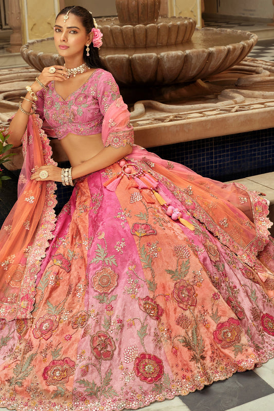 Pink Readymade Embroidered Silk Lehenga-SAR10907_2_SareeButa.com