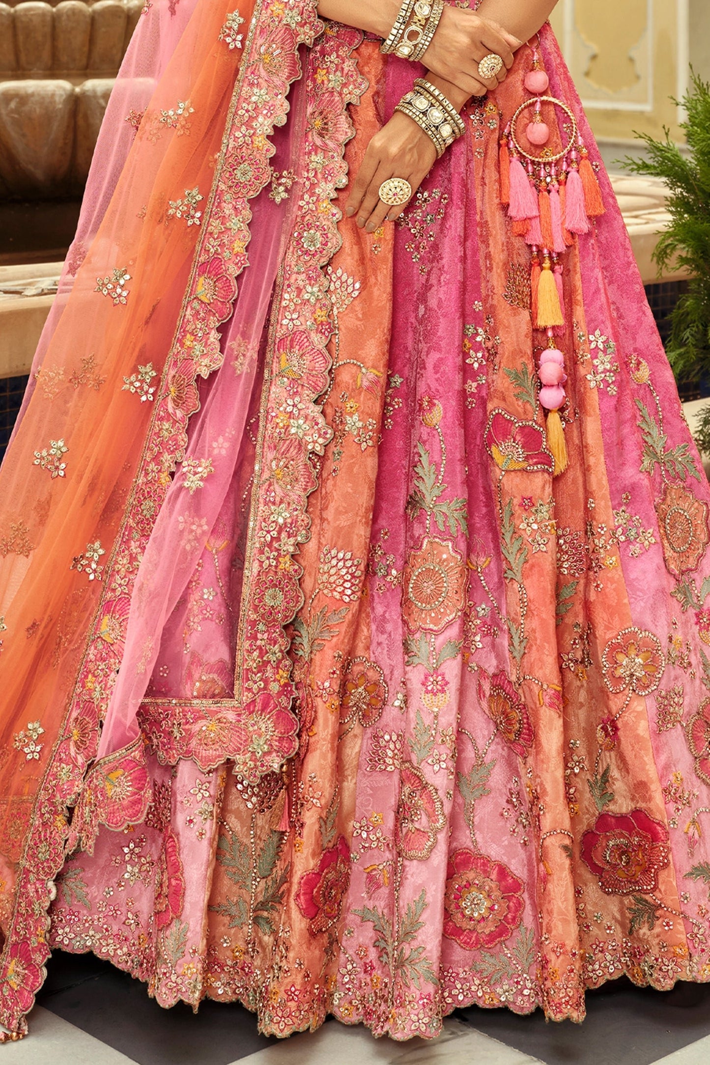 Pink Readymade Embroidered Silk Lehenga-SAR10907_4_SareeButa.com