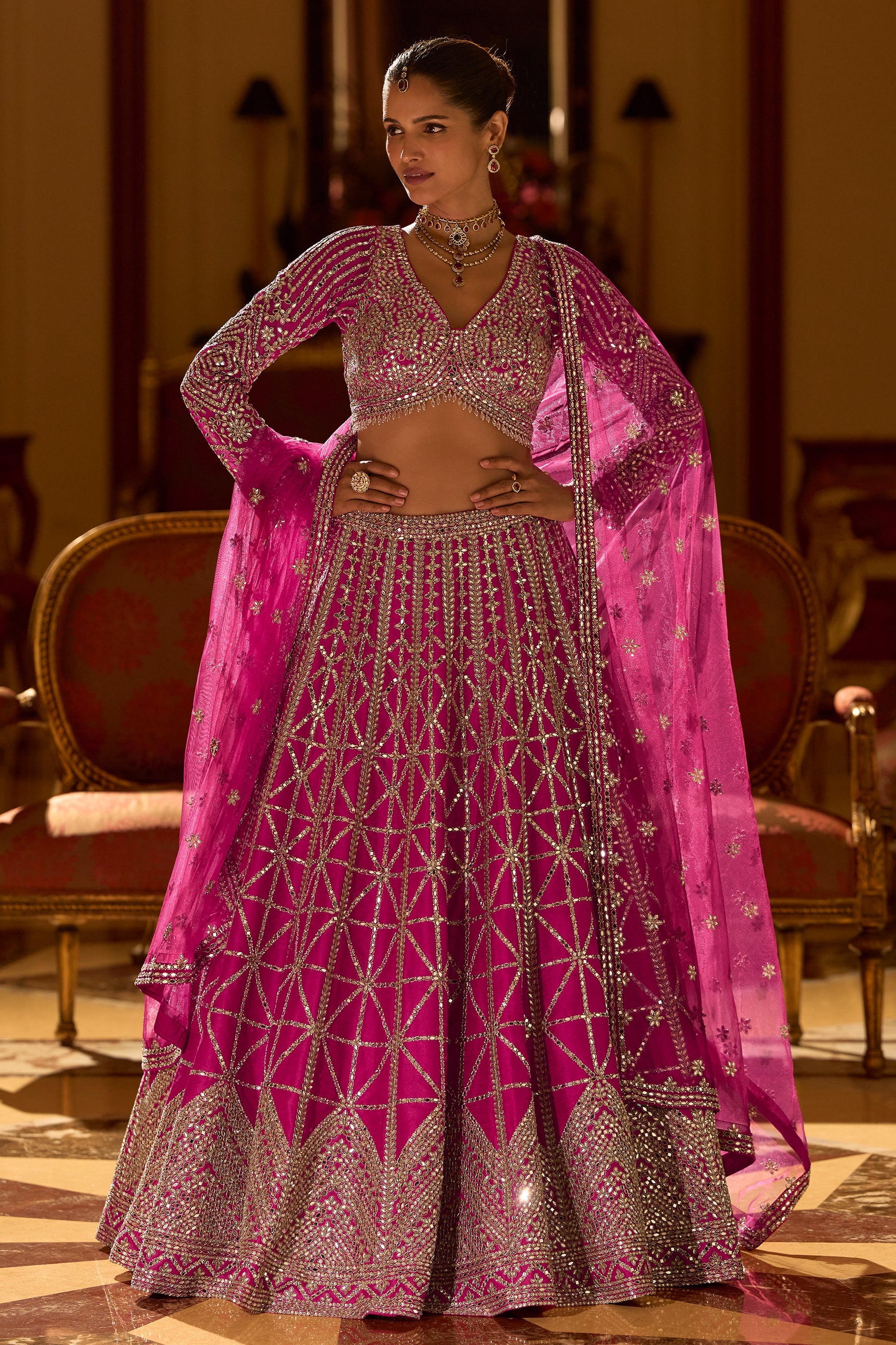 Pink Readymade Embroidered Silk Lehenga-SAR11486_1_SareeButa.com