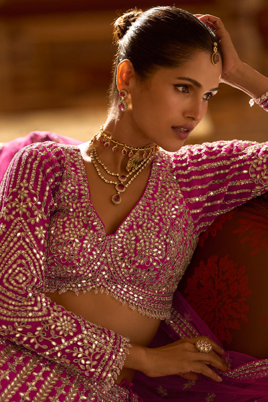 Pink Readymade Embroidered Silk Lehenga-SAR11486_2_SareeButa.com