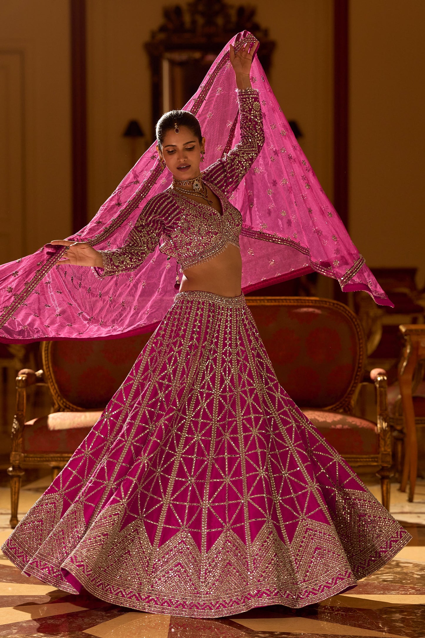 Pink Readymade Embroidered Silk Lehenga-SAR11486_3_SareeButa.com