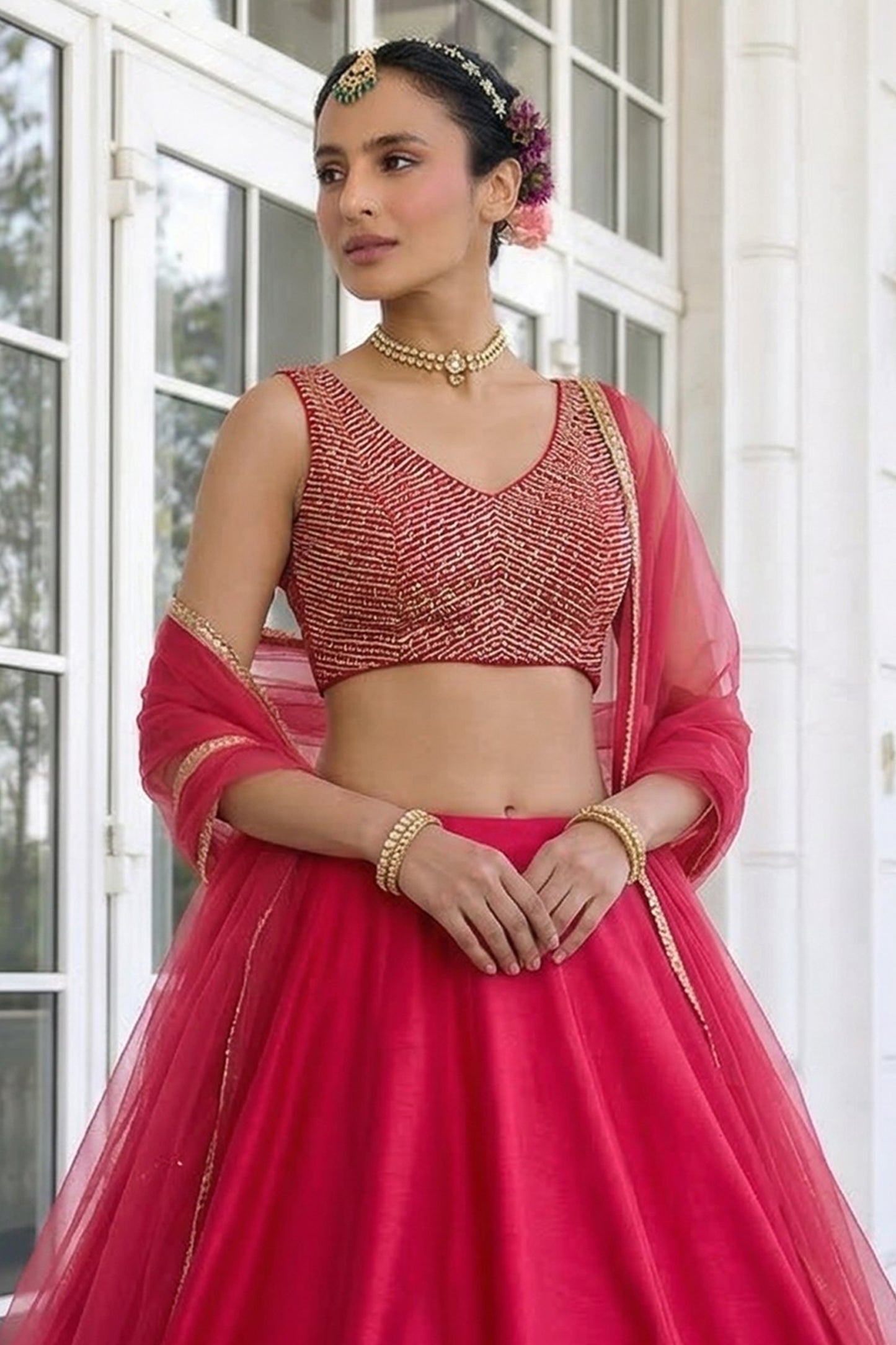 Pink Readymade Embroidered Silk Lehenga-SAR12770_4_SareeButa.com