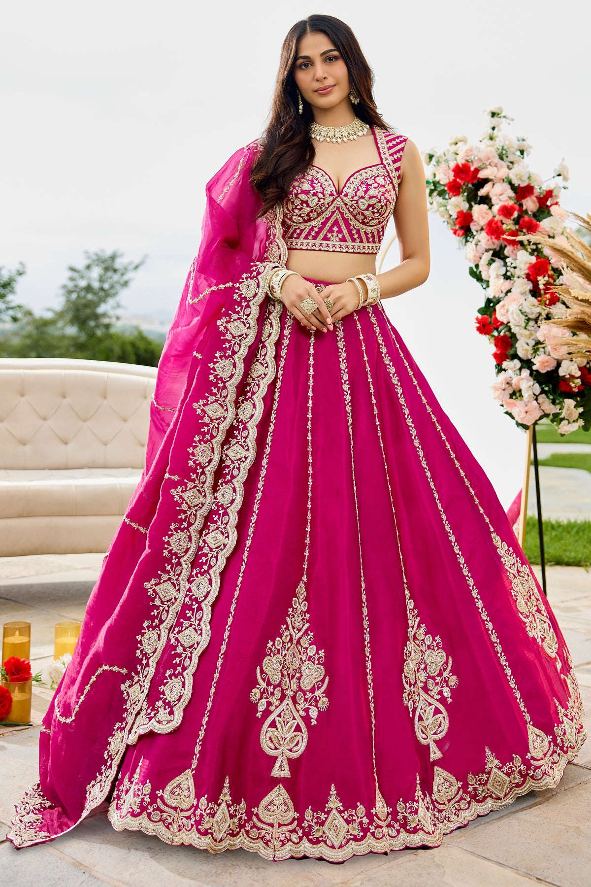 Pink Readymade Embroidered Silk Lehenga-SAR12875_1_SareeButa.com