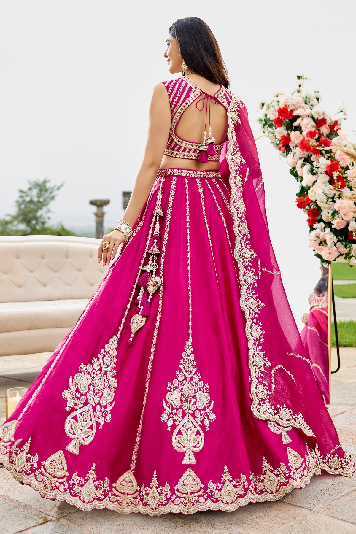 Pink Readymade Embroidered Silk Lehenga-SAR12875_8_SareeButa.com