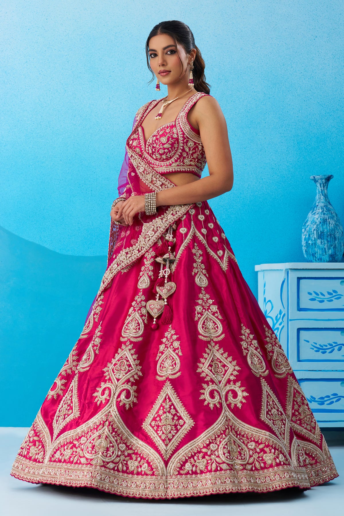 Pink Readymade Embroidered Silk Lehenga-SAR12881_1_SareeButa.com