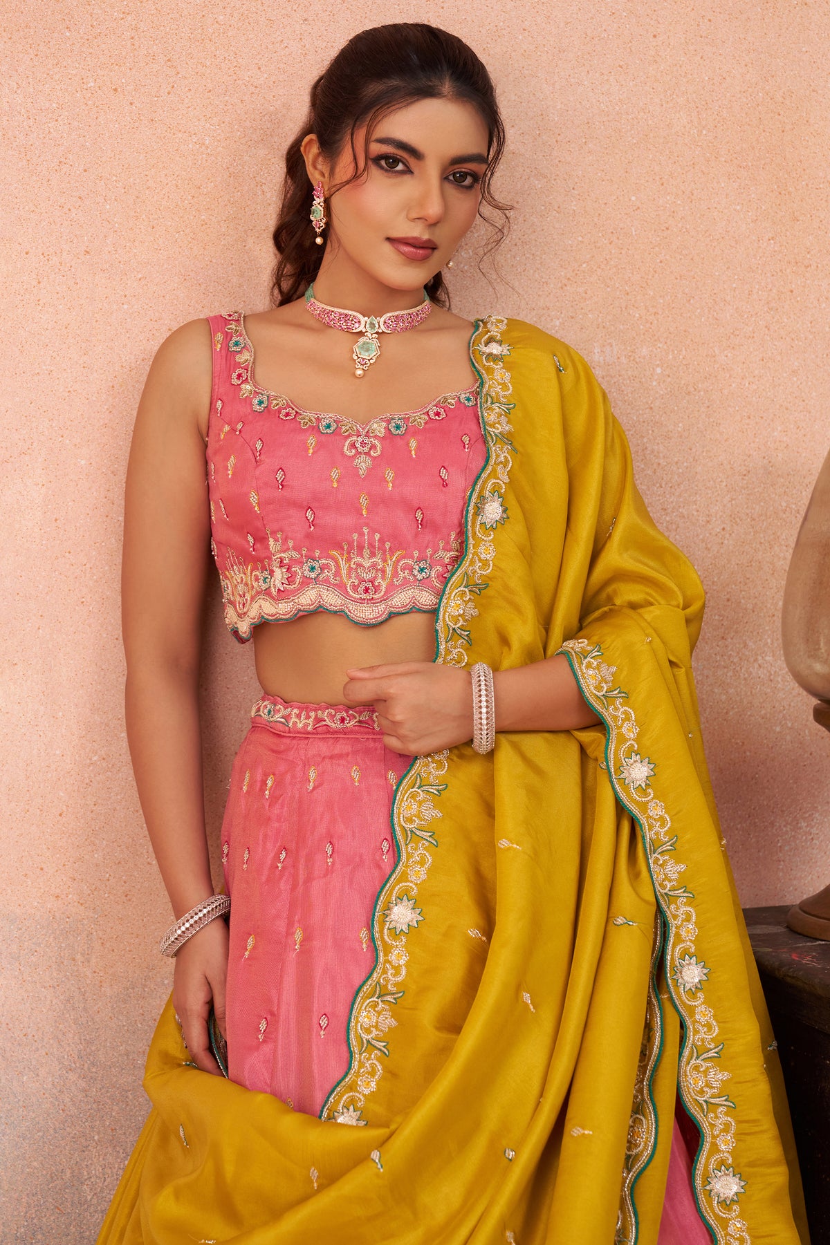 Pink Readymade Embroidered Silk Lehenga-SAR12903_2_SareeButa.com
