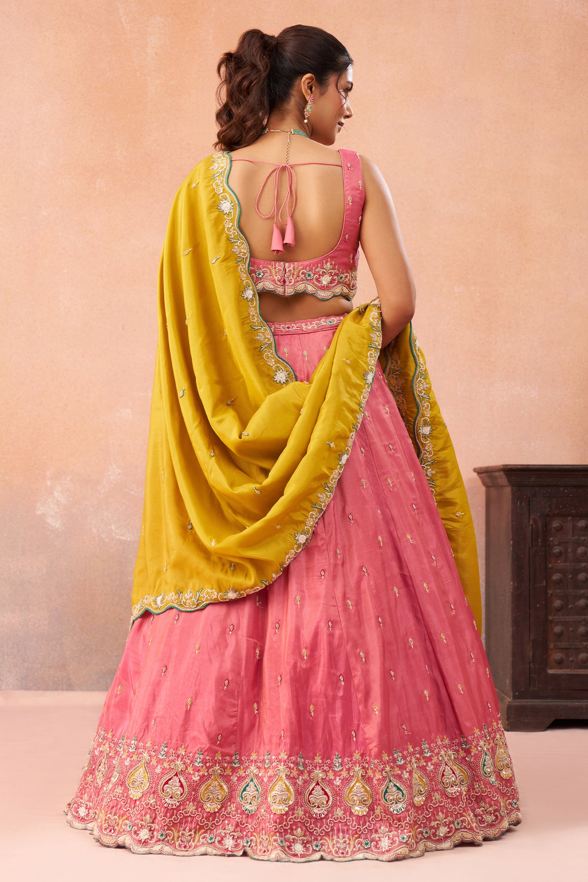Pink Readymade Embroidered Silk Lehenga-SAR12903_3_SareeButa.com