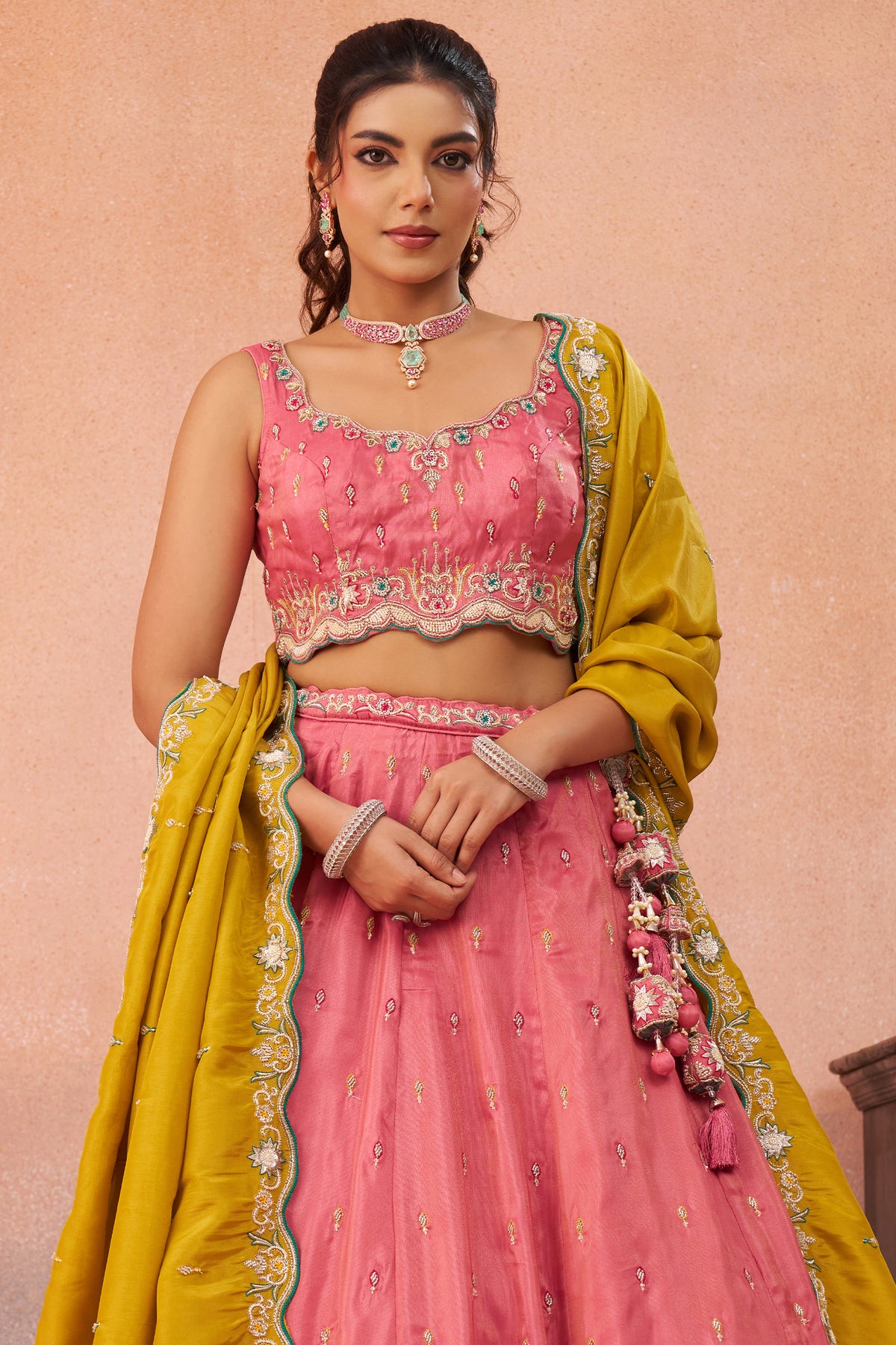 Pink Readymade Embroidered Silk Lehenga-SAR12903_6_SareeButa.com