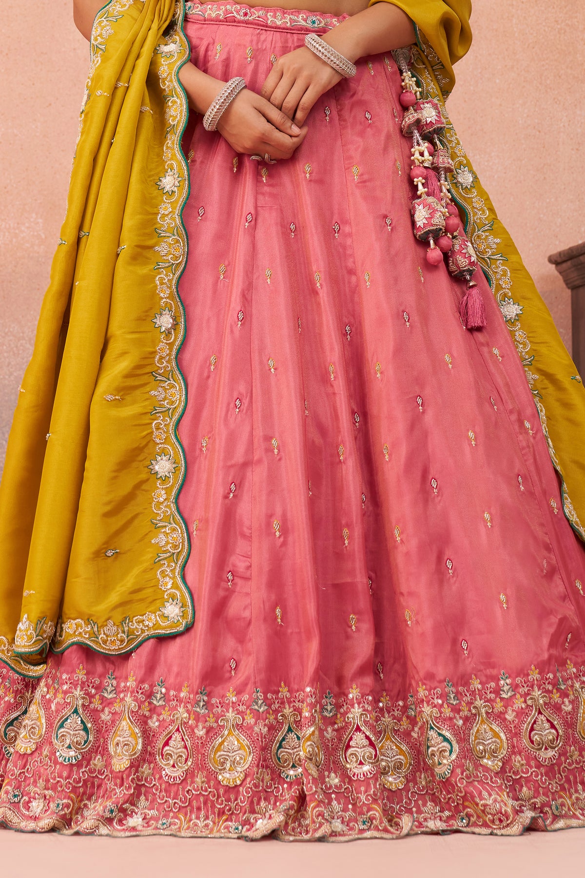 Pink Readymade Embroidered Silk Lehenga-SAR12903_7_SareeButa.com