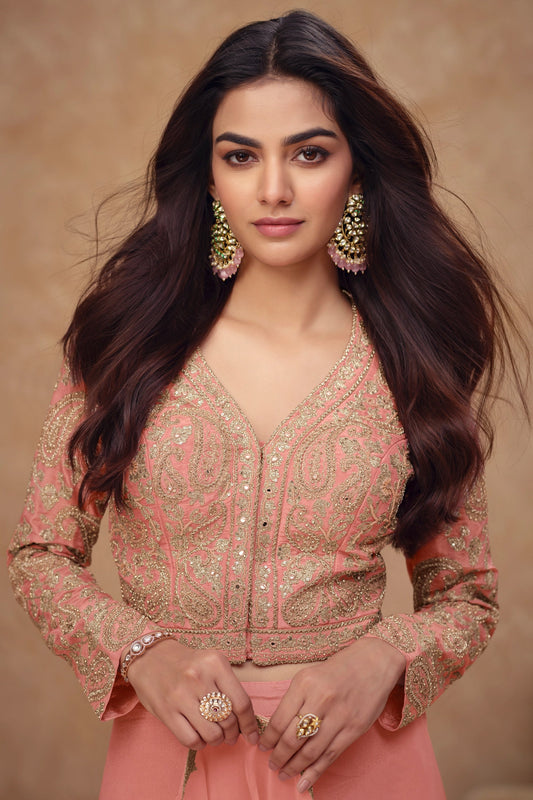 Pink Readymade Embroidered Silk Palazzo Set-SAR10523_2_SareeButa.com