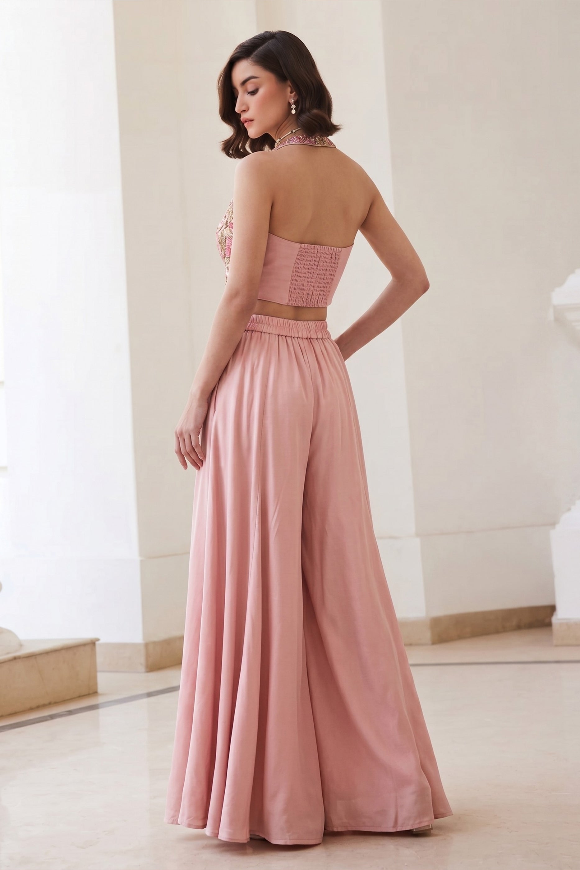 Pink Readymade Embroidered Silk Palazzo Set-SAR12766_4_SareeButa.com