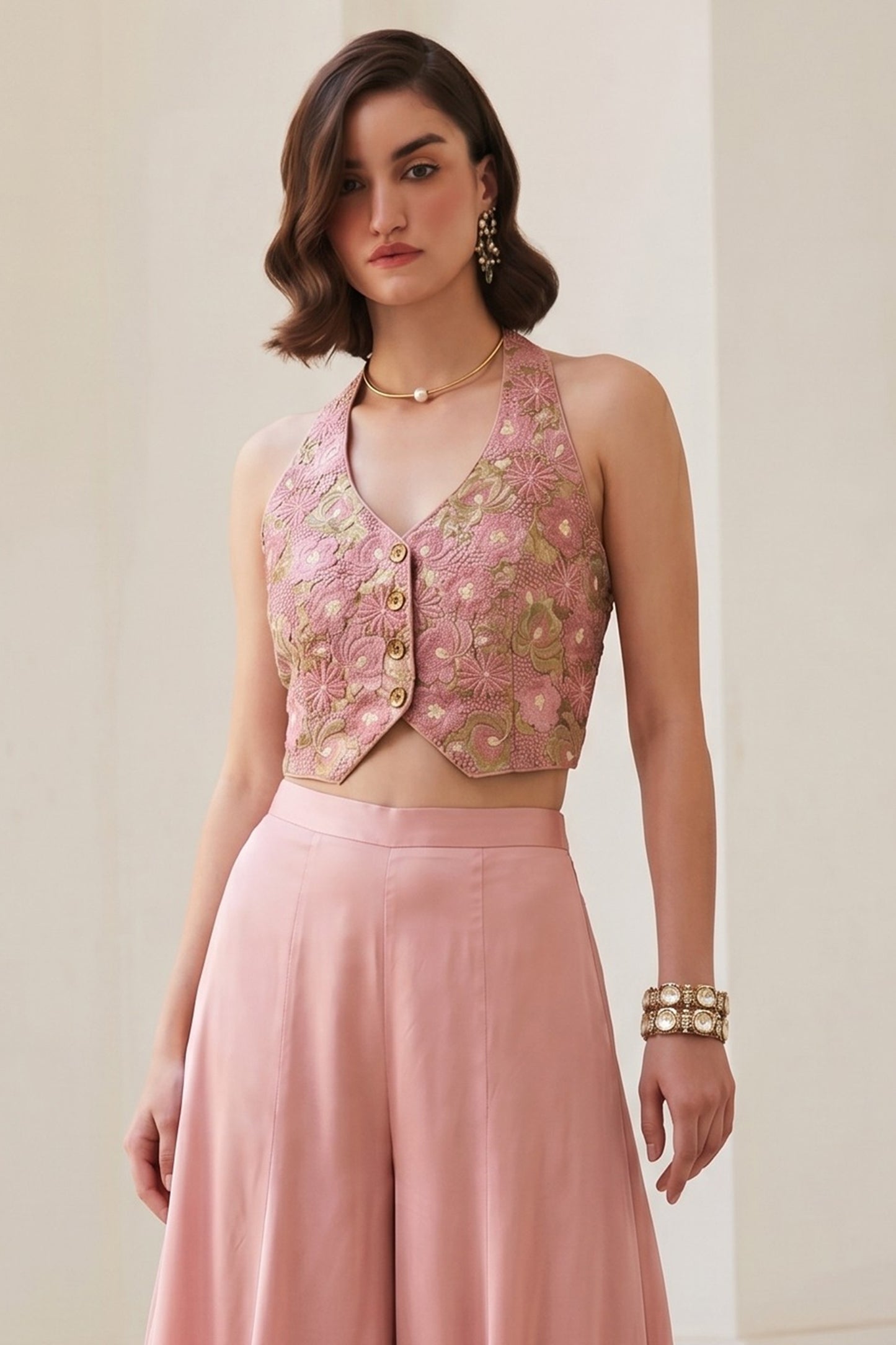 Pink Readymade Embroidered Silk Palazzo Set-SAR12766_5_SareeButa.com