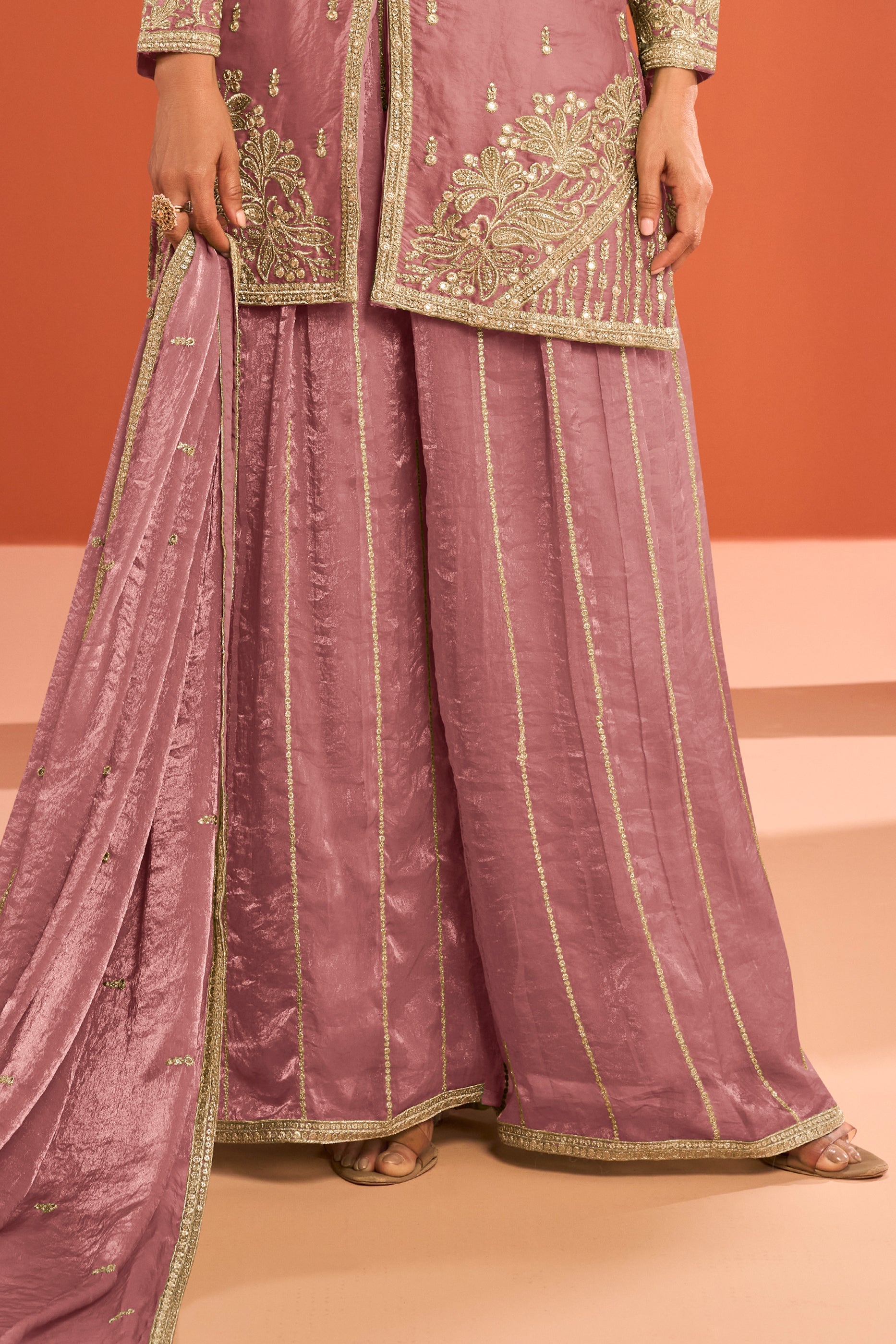 Pink Readymade Embroidered Silk Palazzo Suit-SAR11978_4_SareeButa.com