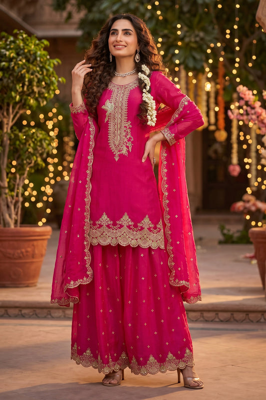 Pink Readymade Embroidered Silk Sharara Suit-SAR12999_1_SareeButa.com