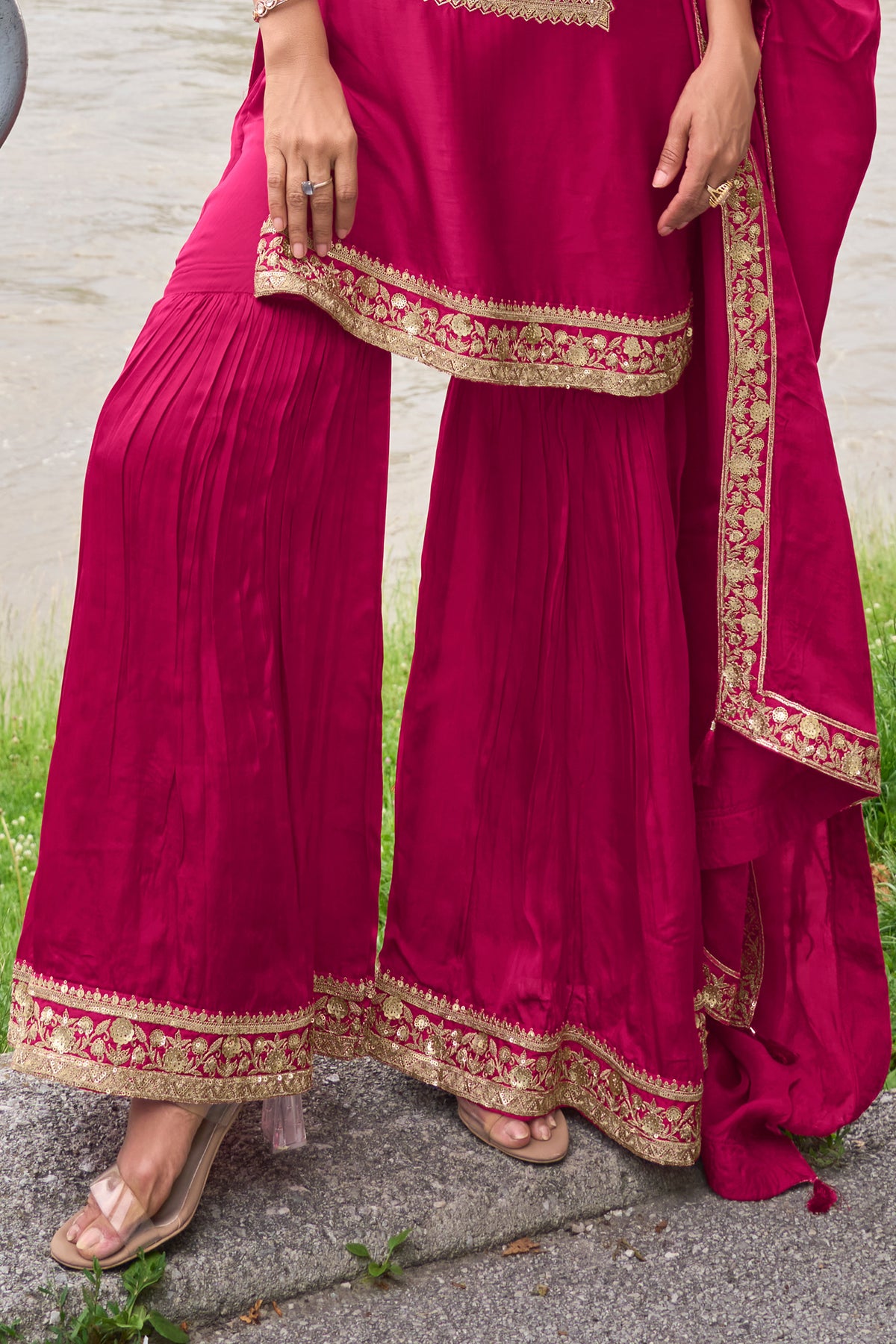 Pink Readymade Embroidered Silk Sharara Suit-SAR13389_6_SareeButa.com