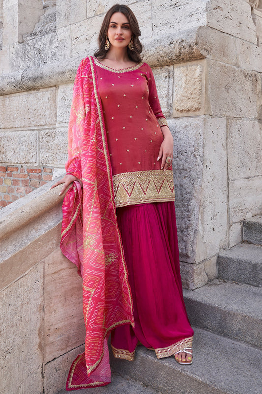 Pink Readymade Embroidered Silk Sharara Suit-SS628_1_SareeButa.com