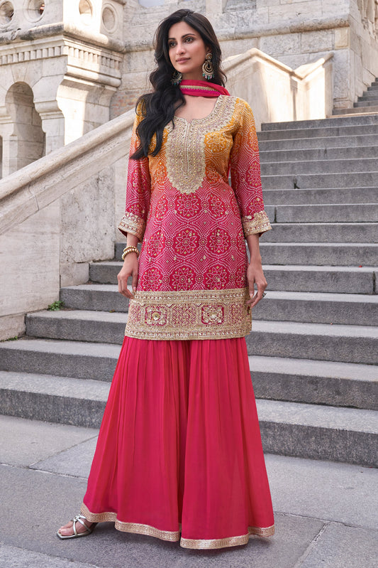 Pink Readymade Embroidered Silk Sharara Suit-SS630_1_SareeButa.com
