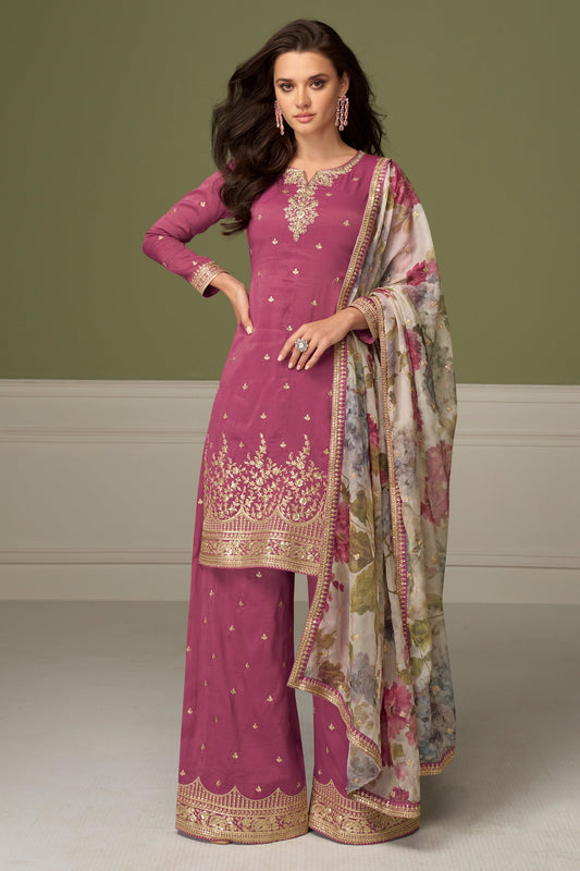 Pink Readymade Embroidered Silk Suit-SAR10502_1_SareeButa.com
