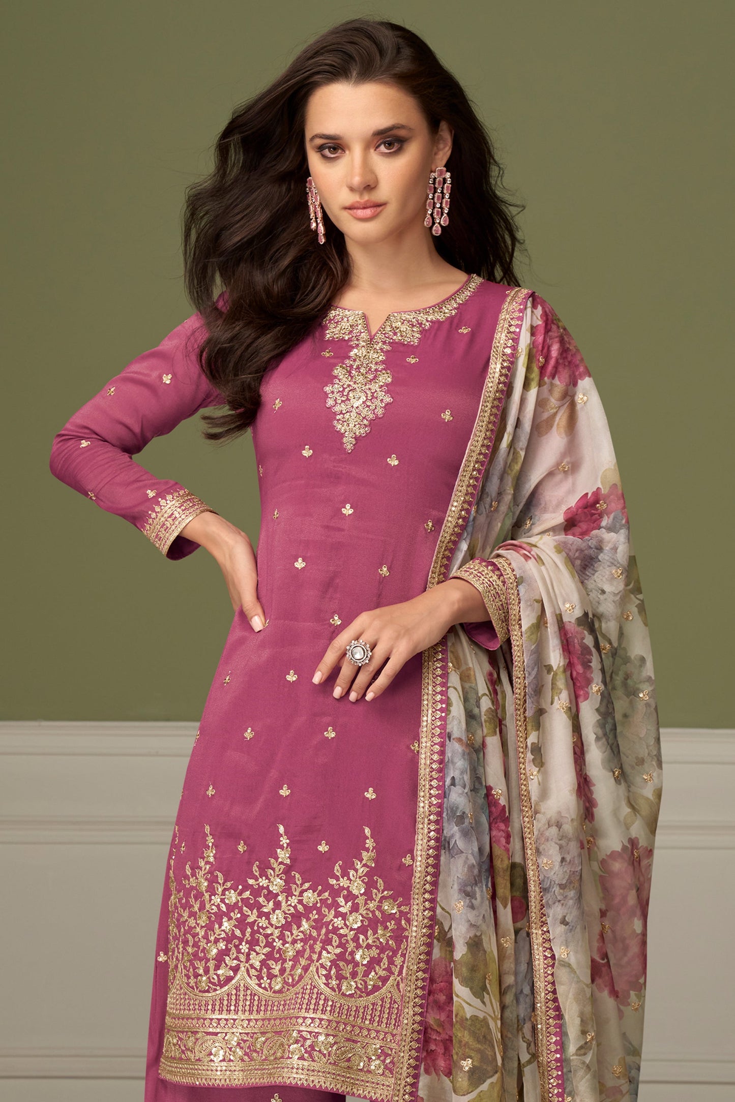 Pink Readymade Embroidered Silk Suit-SAR10502_3_SareeButa.com
