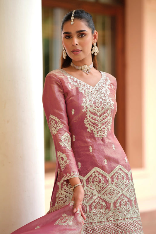 Pink Readymade Embroidered Silk Suit-SAR11059_2_SareeButa.com