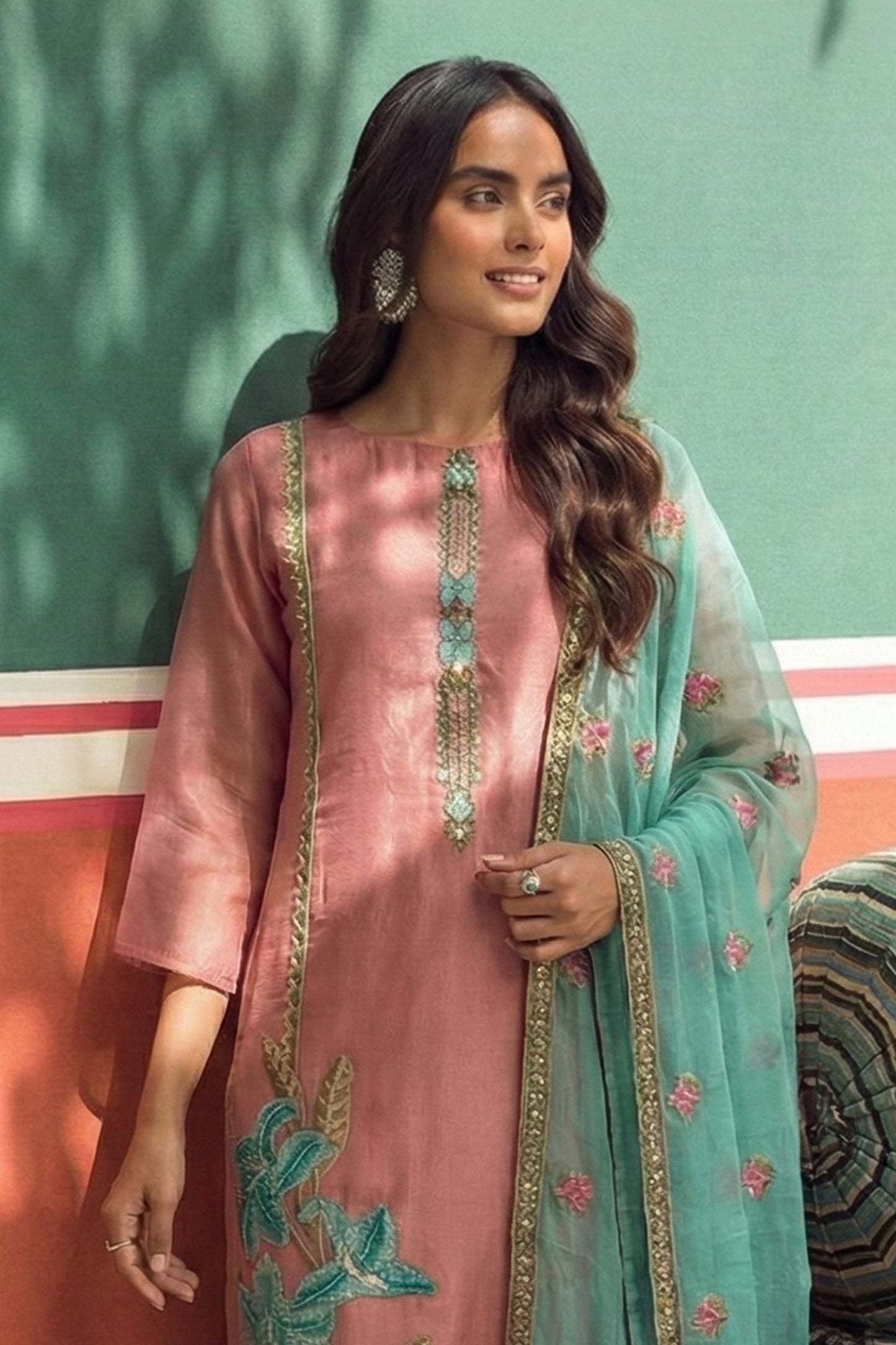 Pink Readymade Embroidered Silk Suit-SAR11630_4_SareeButa.com