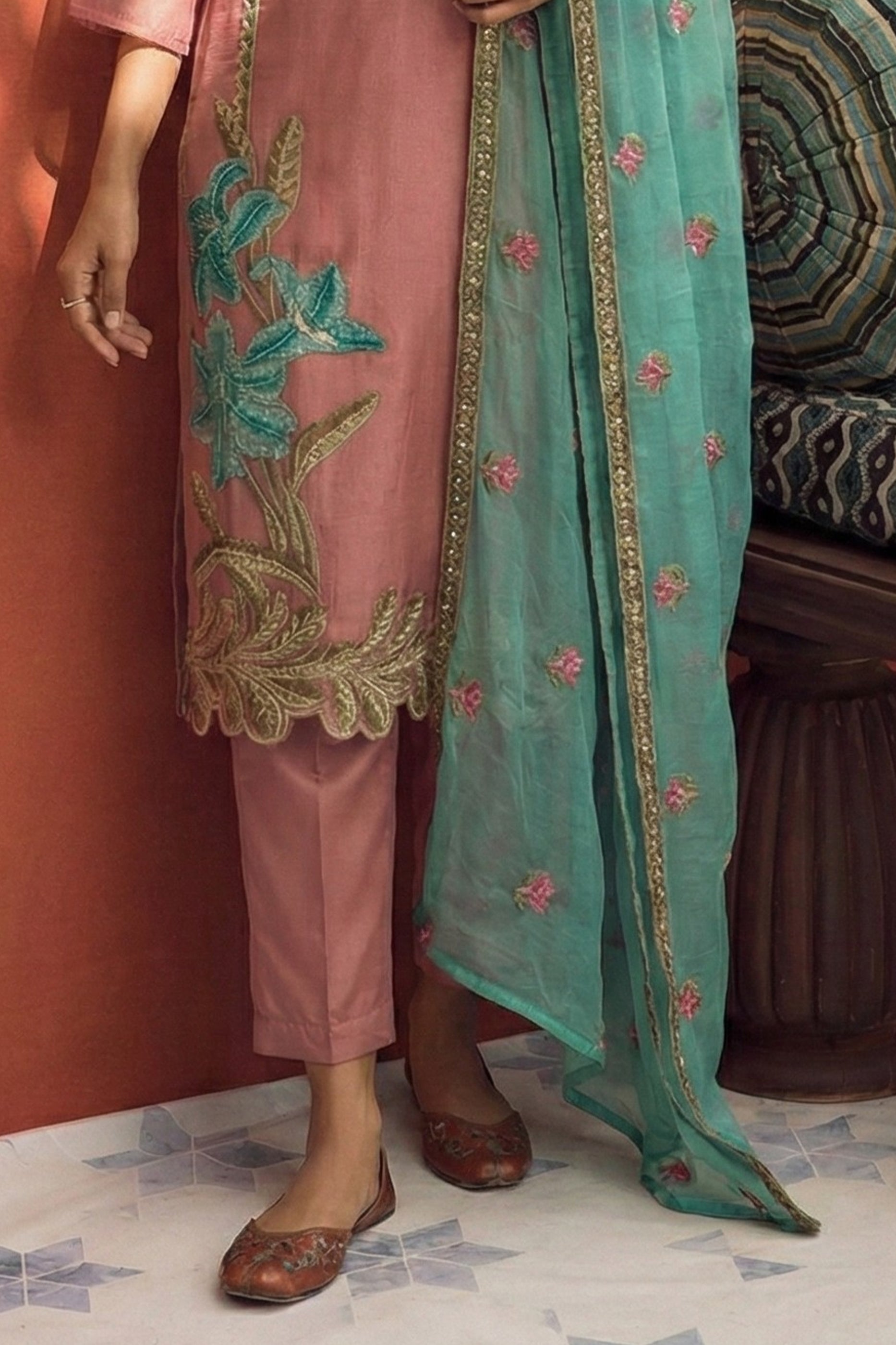 Pink Readymade Embroidered Silk Suit-SAR11630_5_SareeButa.com