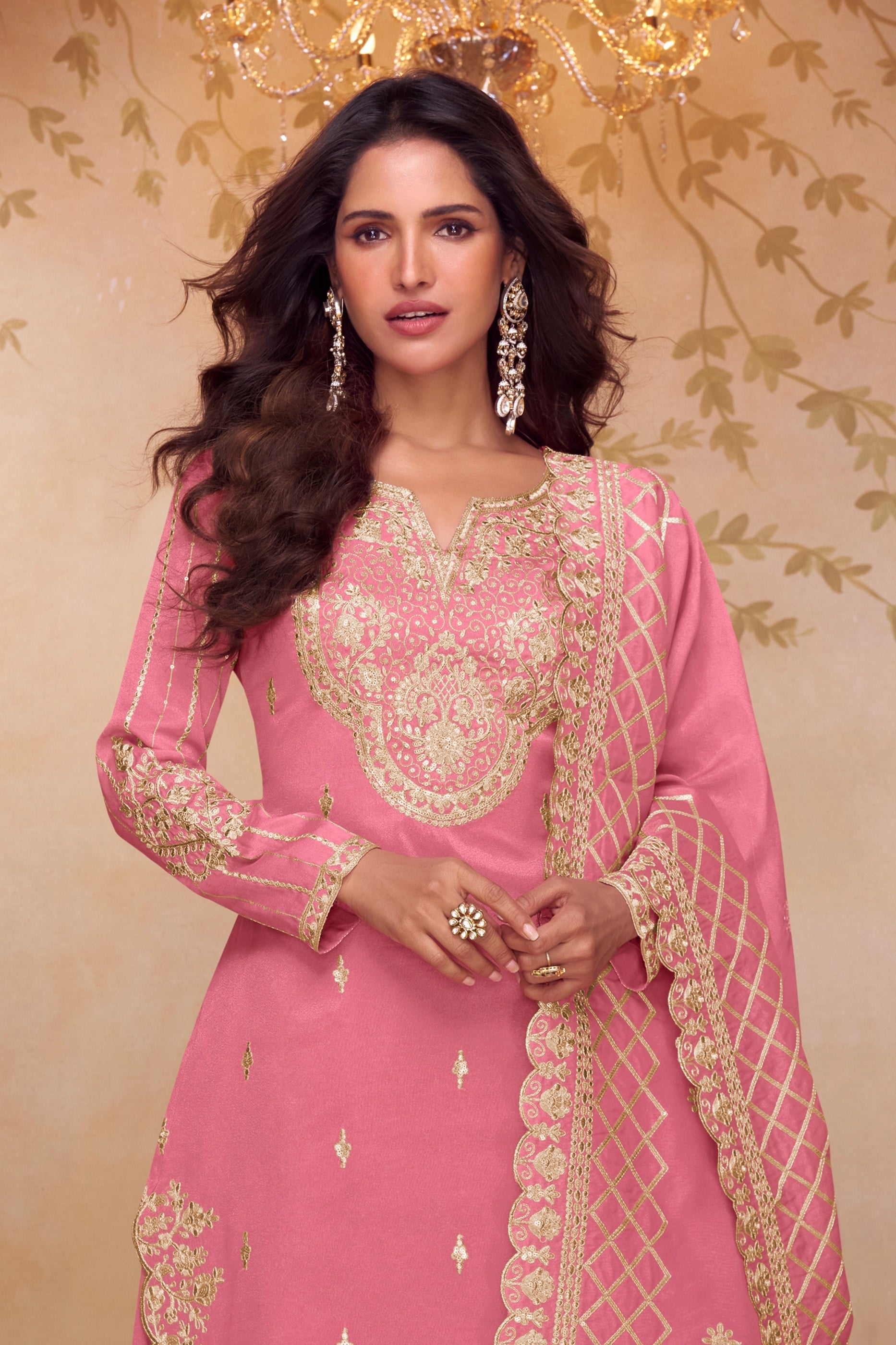 Pink Readymade Embroidered Simar Silk Palazzo Suit-SAR11084_4_SareeButa.com
