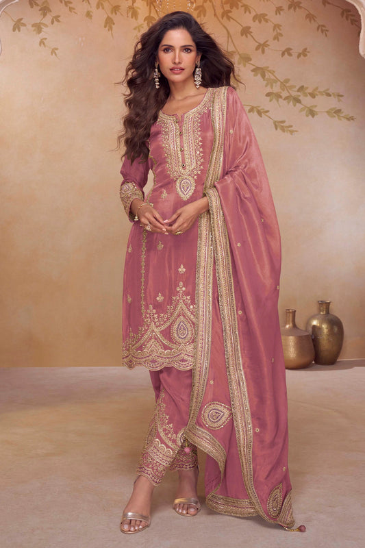 Pink Readymade Embroidered Simar Silk Suit-SAR10648_1_SareeButa.com