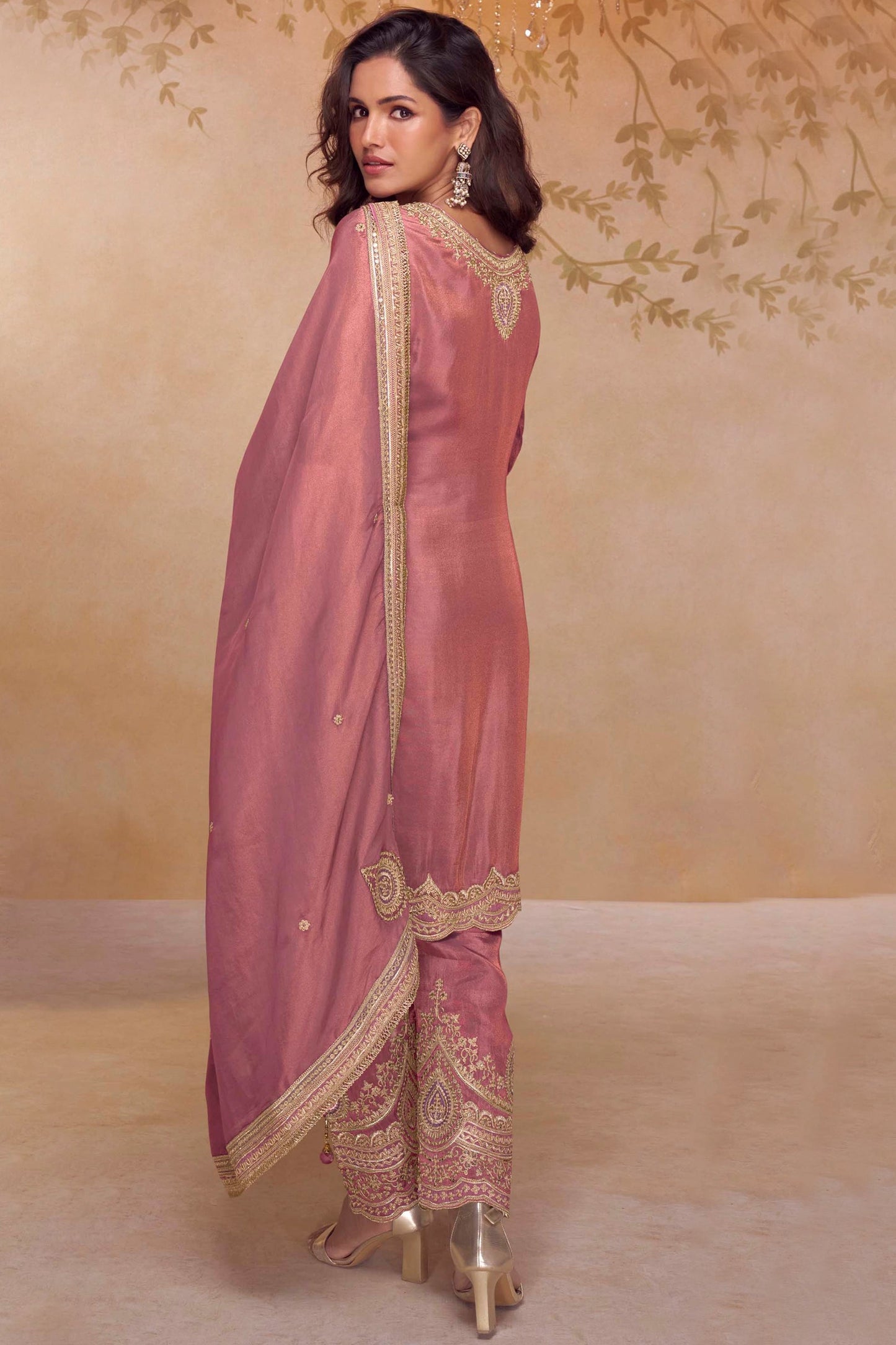Pink Readymade Embroidered Simar Silk Suit-SAR10648_3_SareeButa.com