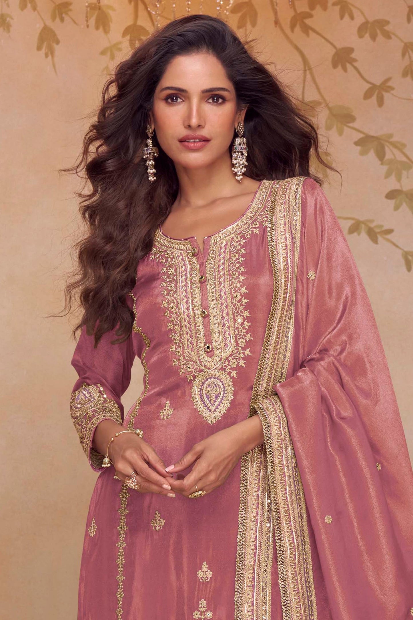 Pink Readymade Embroidered Simar Silk Suit-SAR10648_4_SareeButa.com
