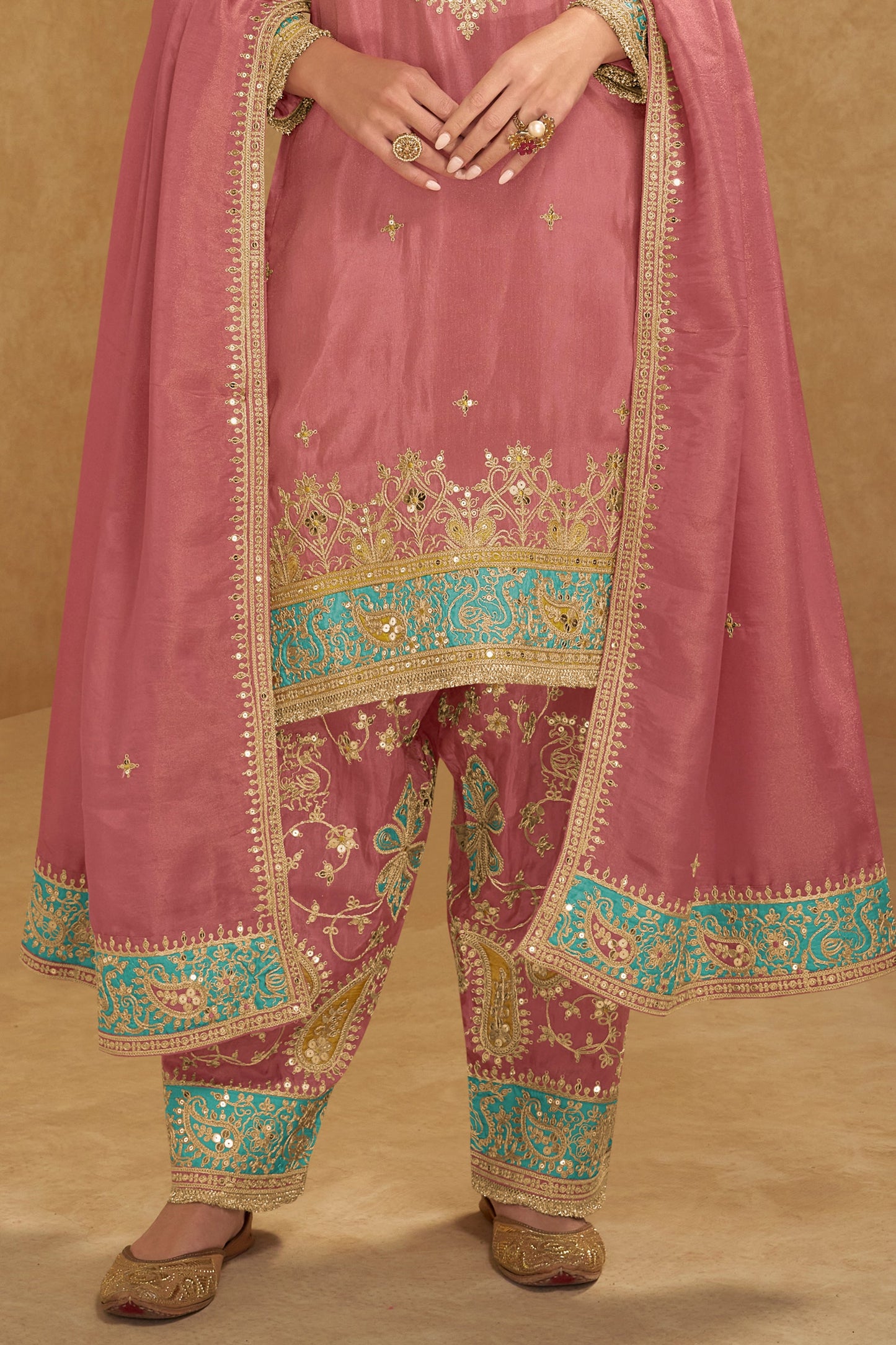 Pink Readymade Embroidered Simar Silk Suit-SAR10656_4_SareeButa.com