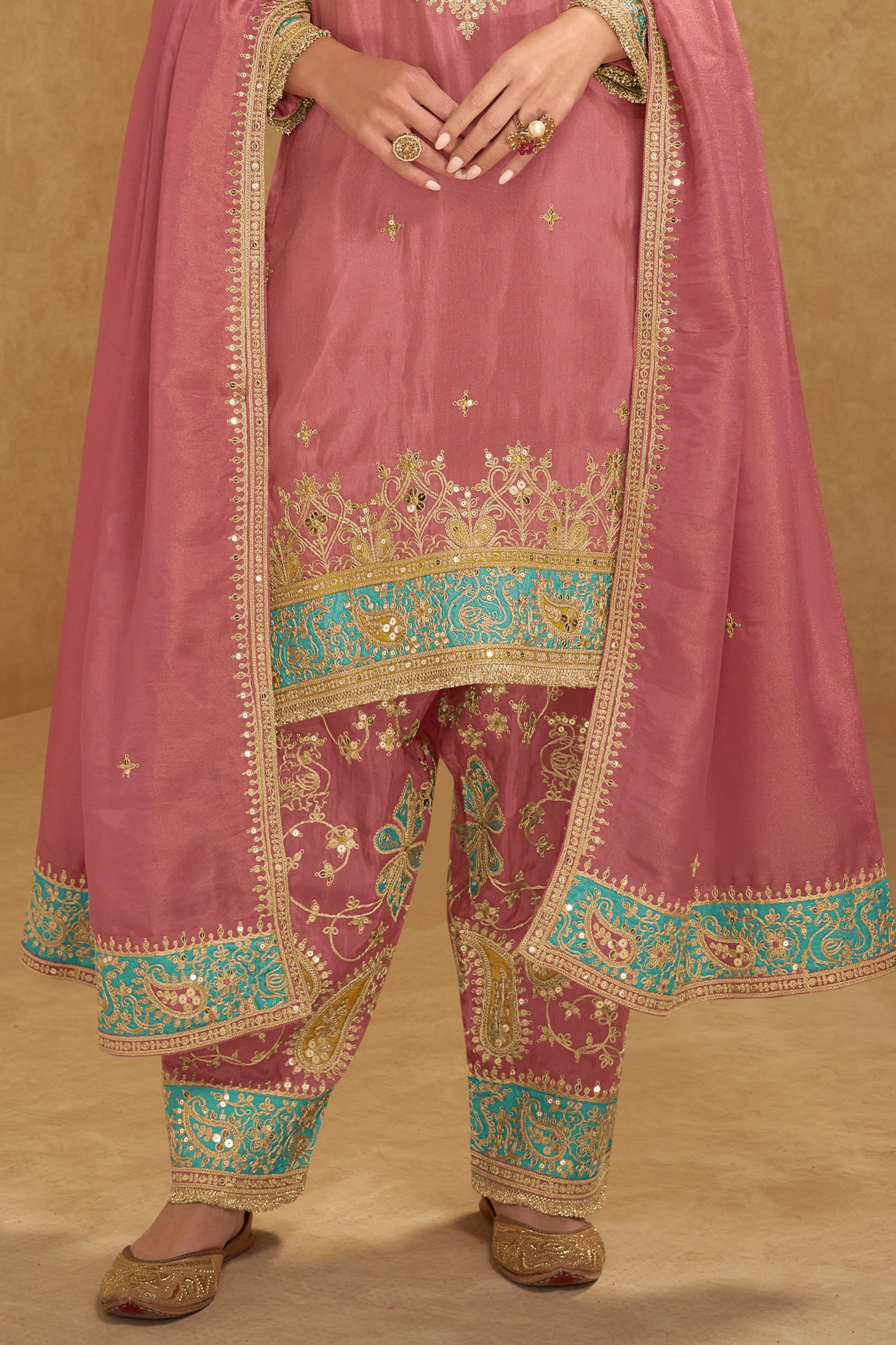 Pink Readymade Embroidered Simar Silk Suit-SAR10656_4_SareeButa.com