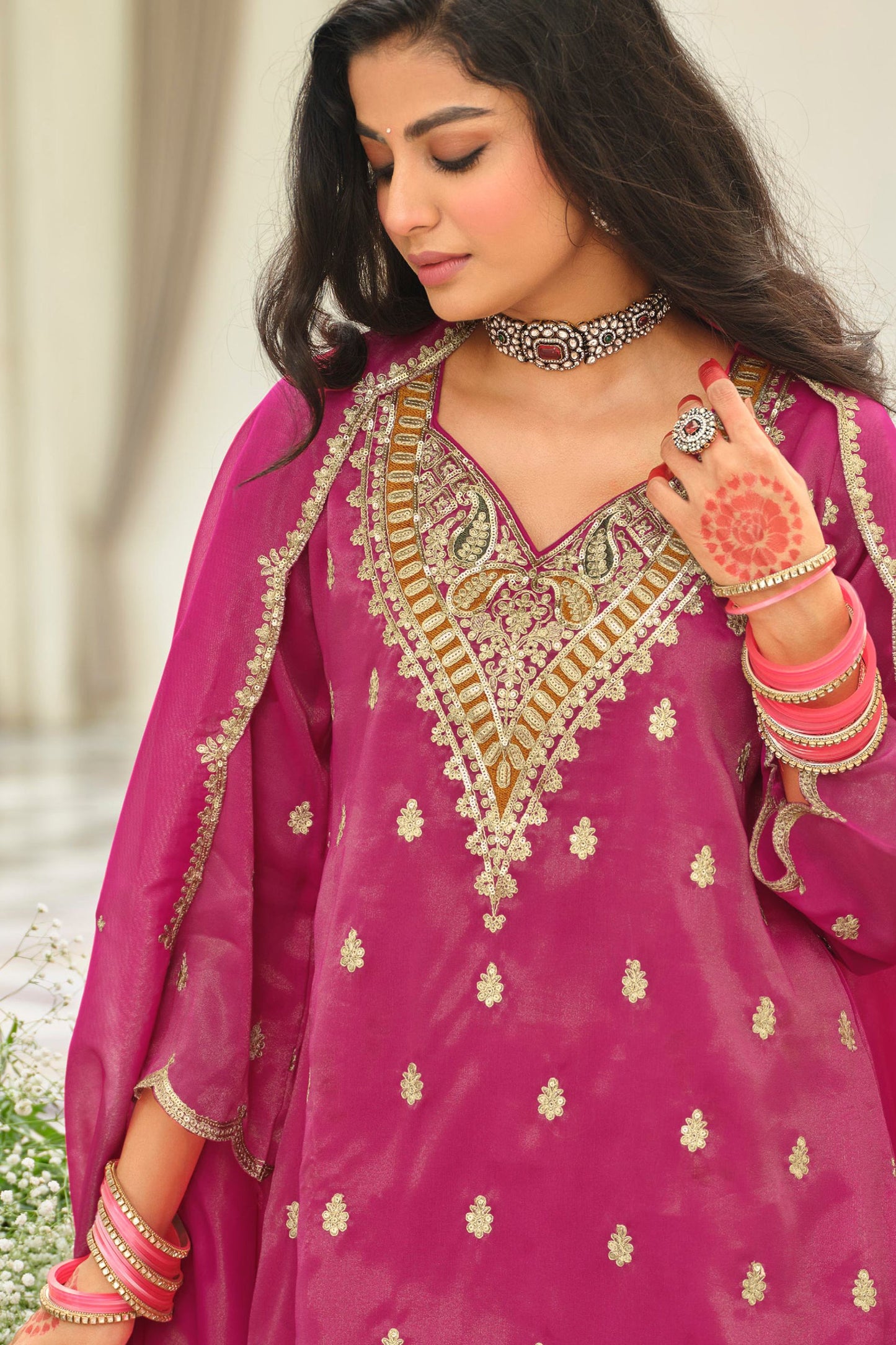 Pink Readymade Embroidered Simar Silk Suit-SAR12121_3_SareeButa.com