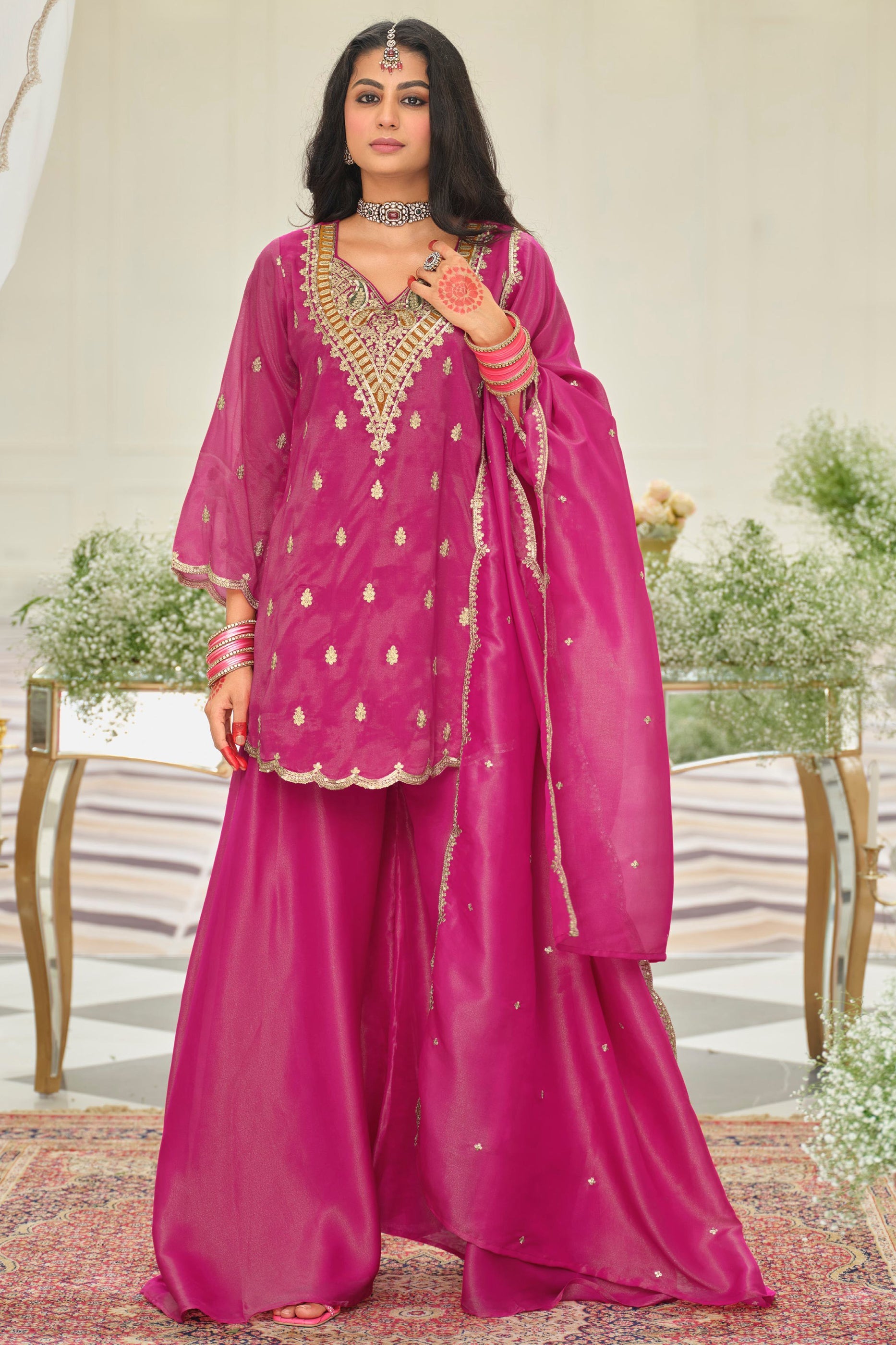 Pink Readymade Embroidered Simar Silk Suit-SAR12121_4_SareeButa.com