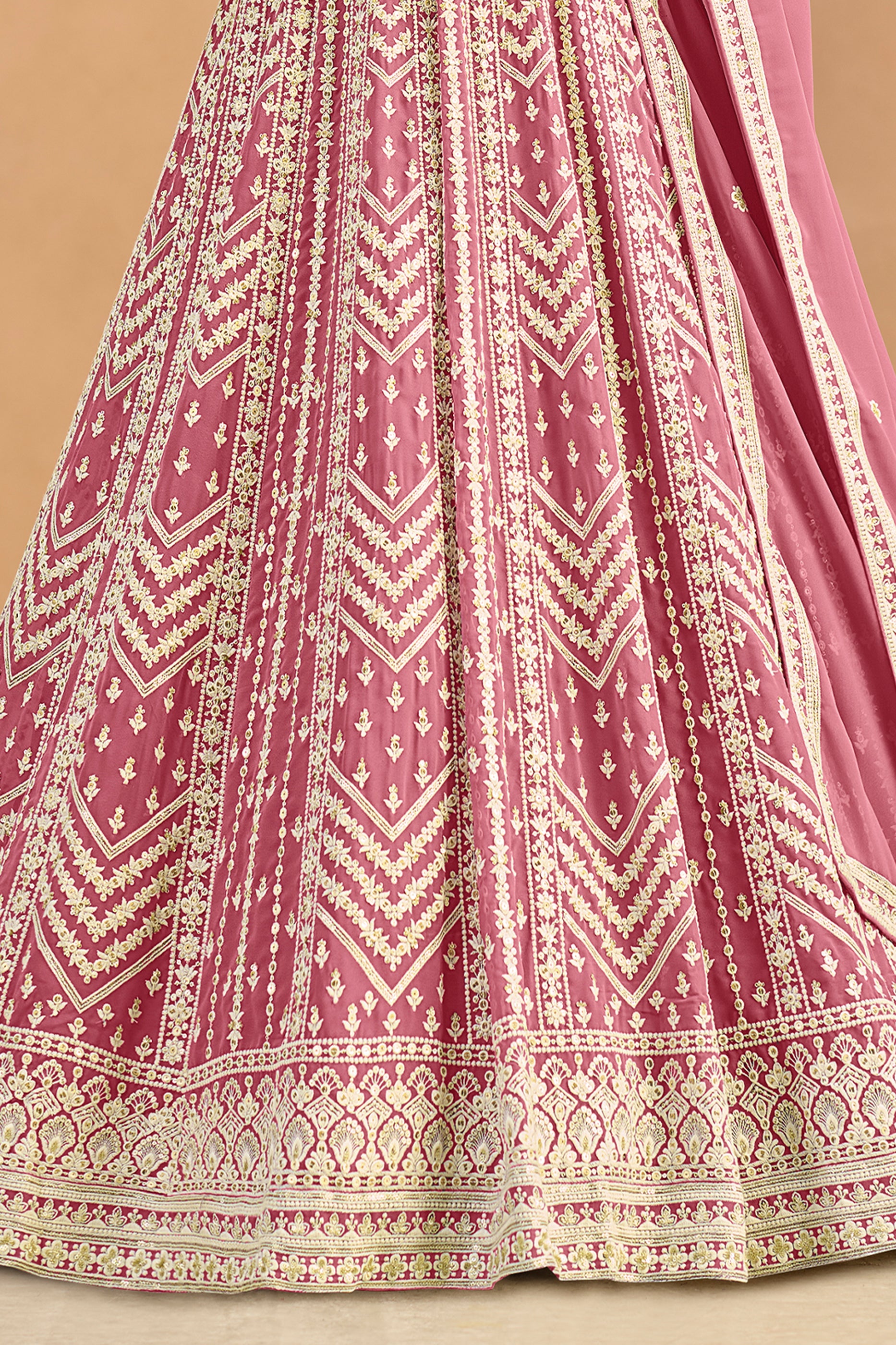 Pink Readymade Georgette Gown With Dupatta-SAR12492_5_SareeButa.com