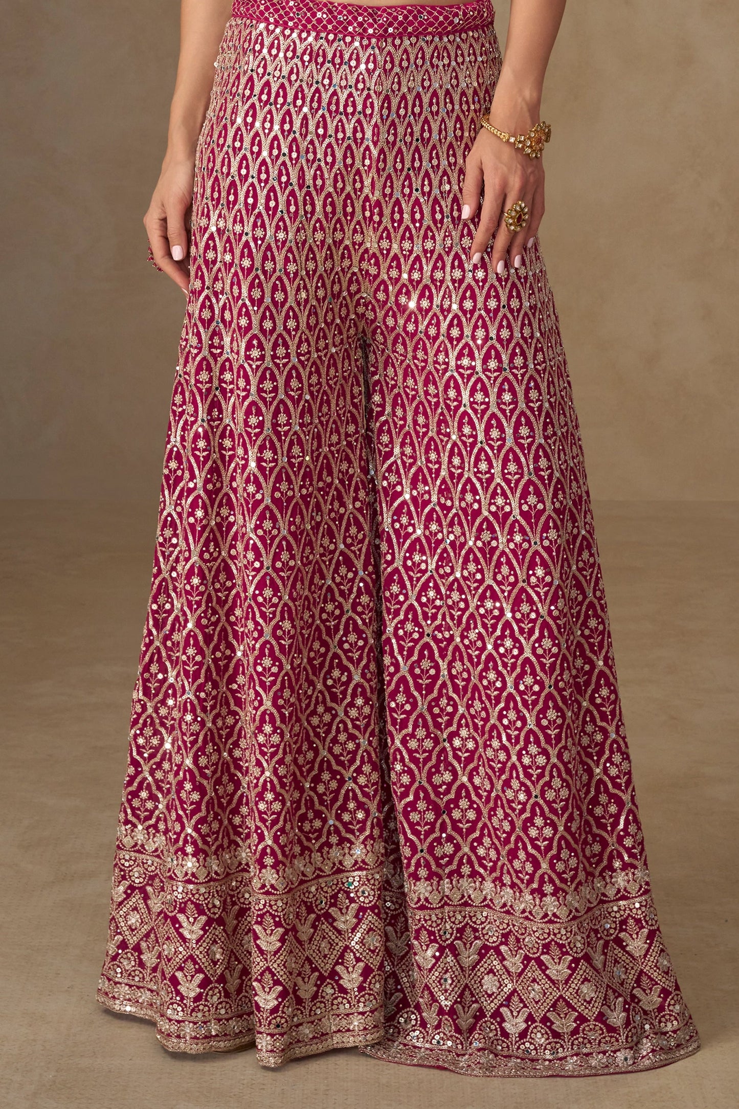 Pink Readymade Georgette Palazzo Set With Shrug-SAR11056_5_SareeButa.com