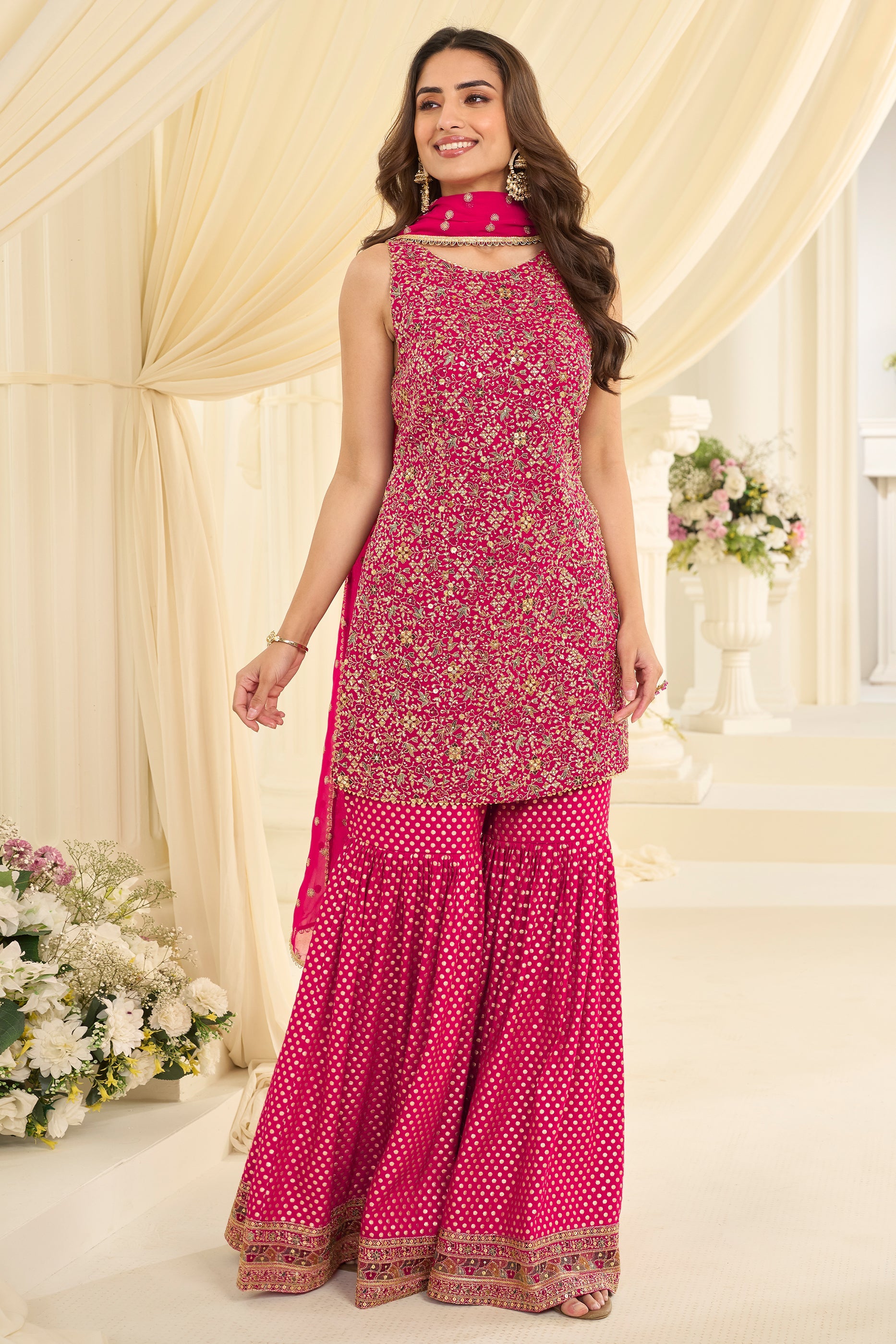 Pink Readymade Georgette Sharara Suit-SAR12115_1_SareeButa.com