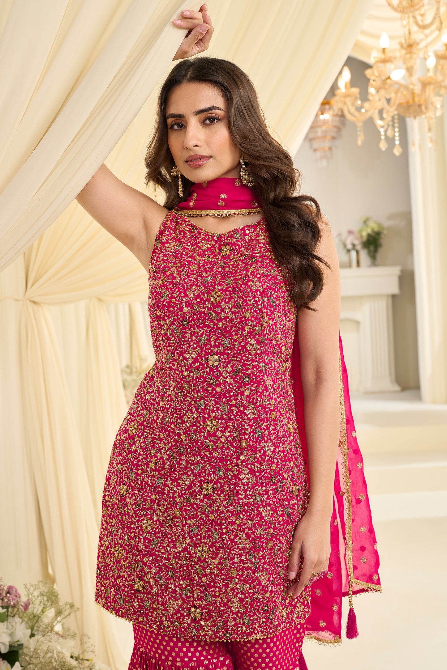 Pink Readymade Georgette Sharara Suit-SAR12115_3_SareeButa.com