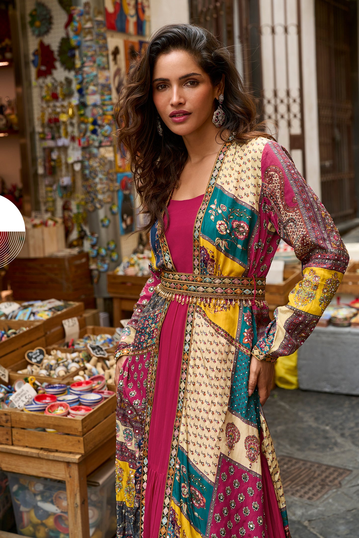 Pink Readymade Georgette Silk Gown with Jacket-SAR13159_2_SareeButa.com