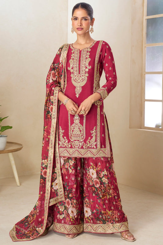 Pink Readymade Heavy Work Chinon Suit-SS757_1_SareeButa.com