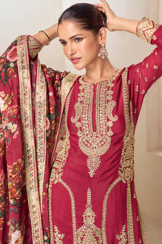 Pink Readymade Heavy Work Chinon Suit-SS757_2_SareeButa.com