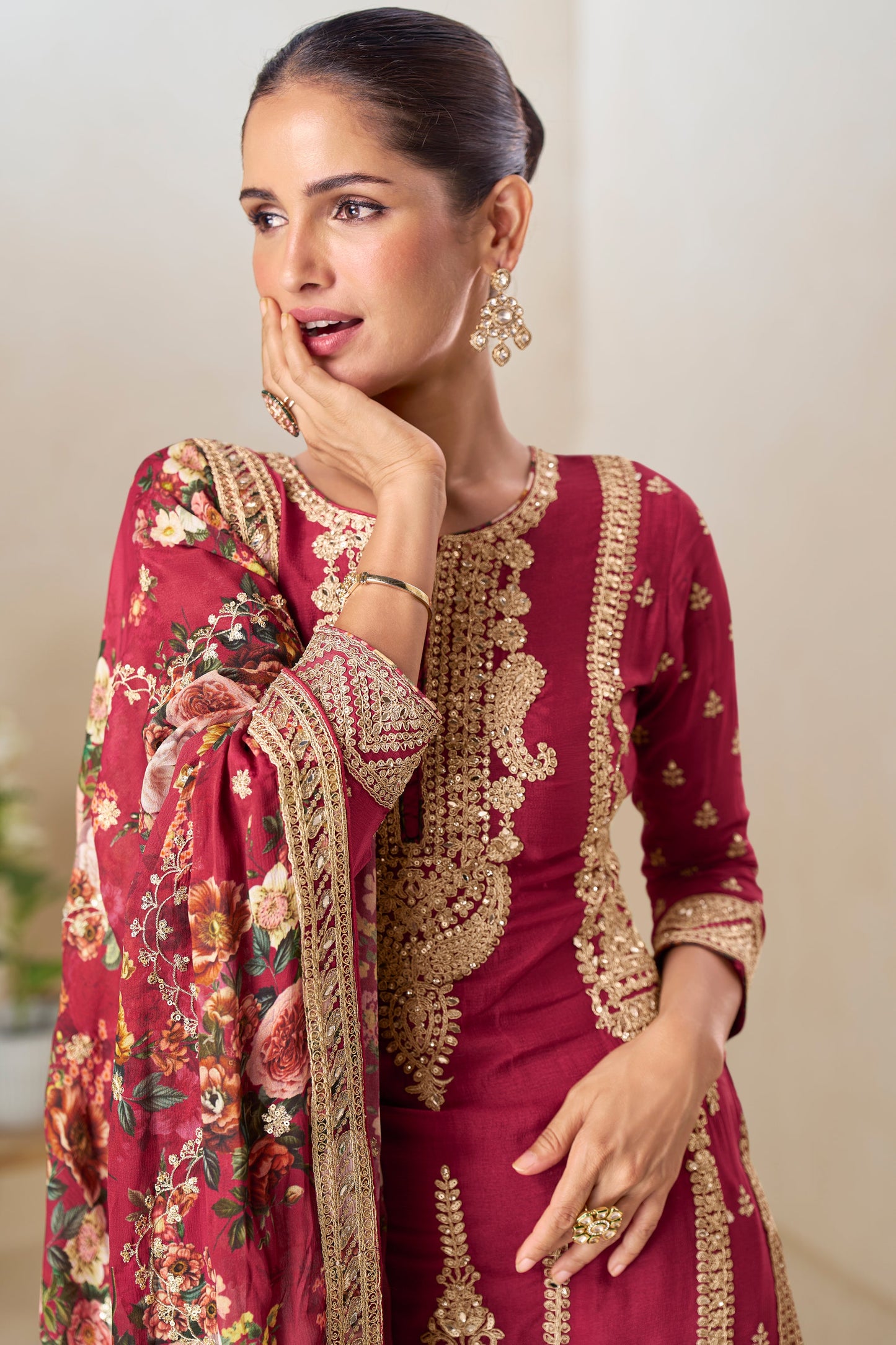 Pink Readymade Heavy Work Chinon Suit-SS757_4_SareeButa.com